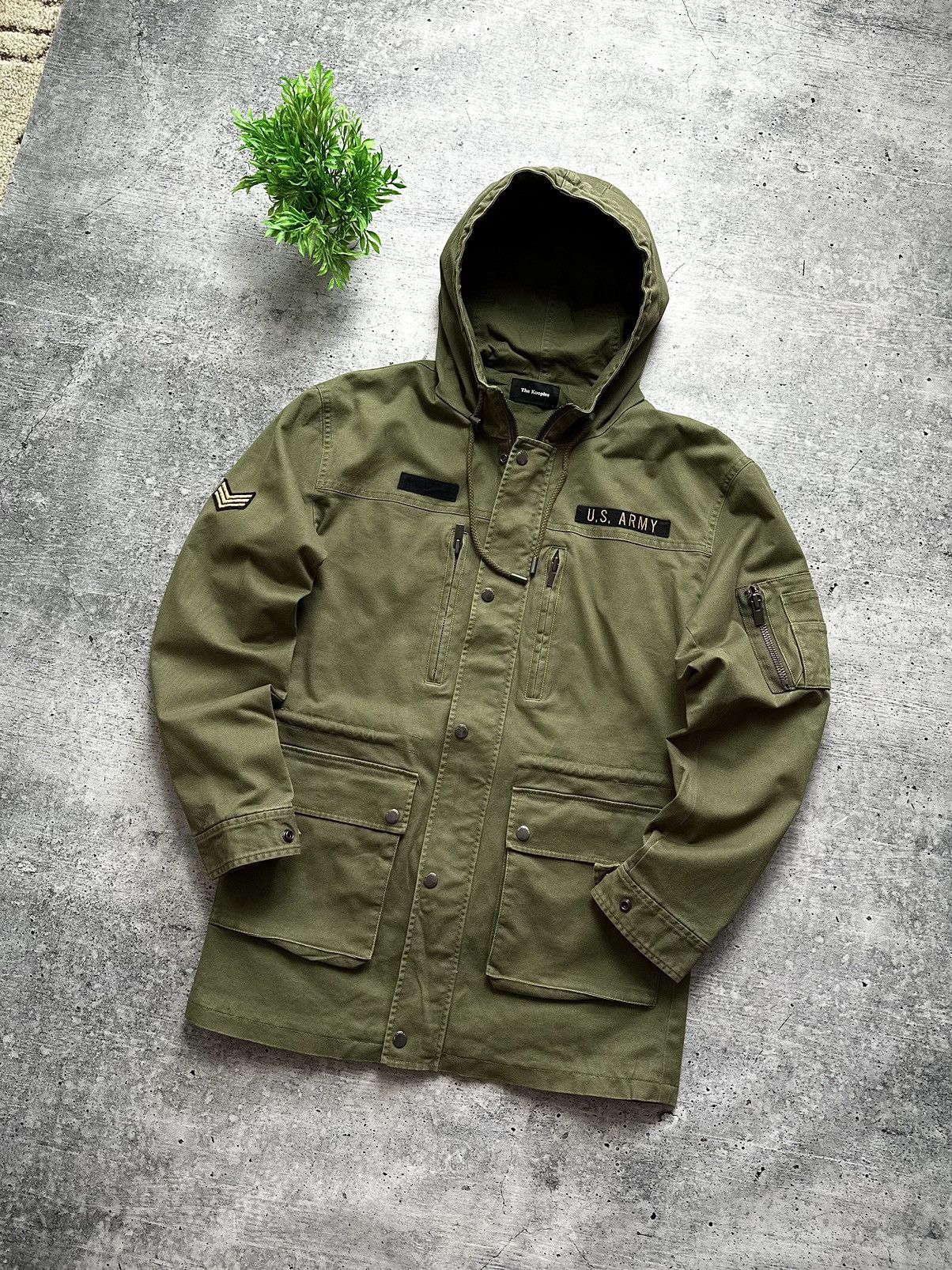 The Kooples Army Green Military Hooded Jacket good Coat