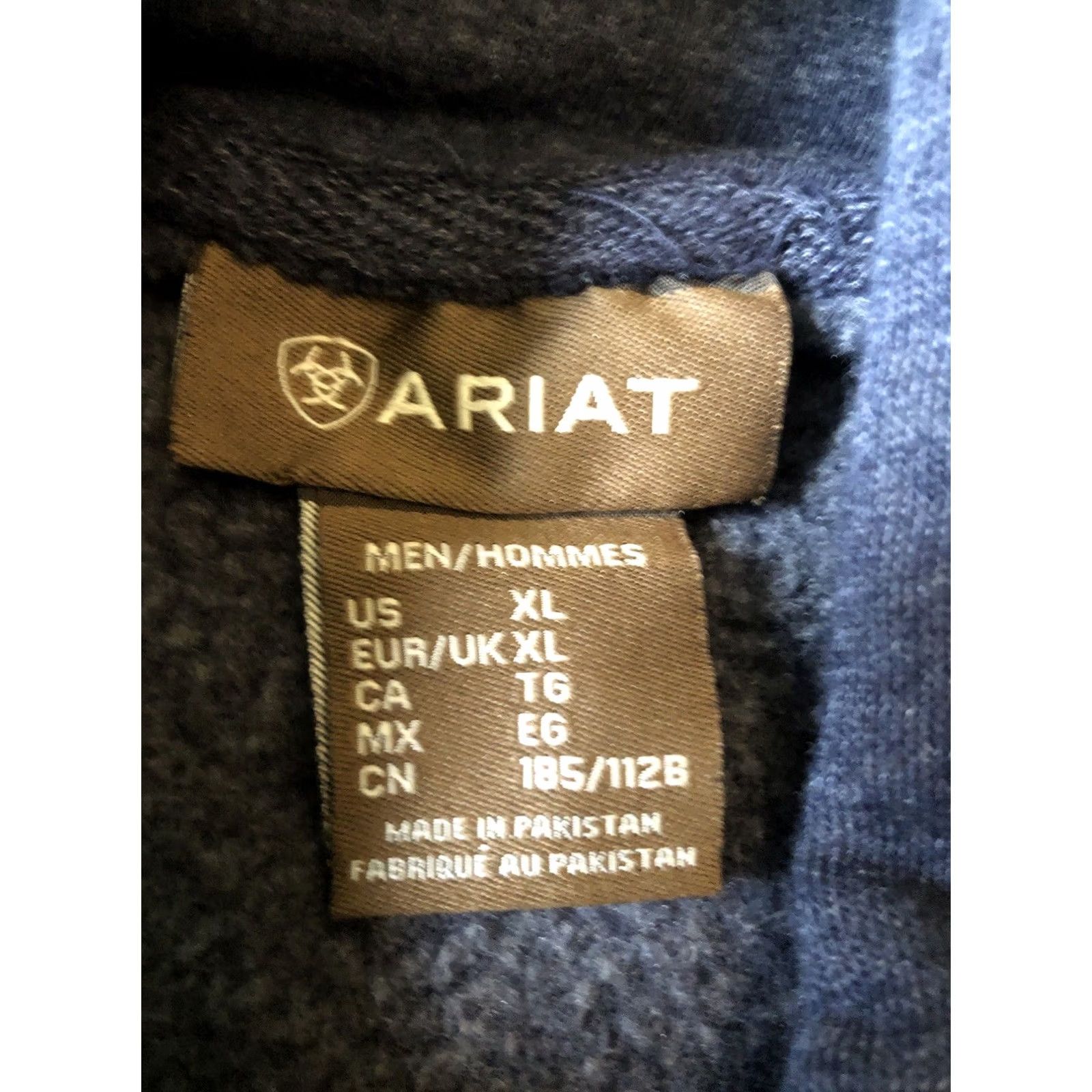 Ariat Ariat Hoodie Men XL Blue American Flag Workwear Outdoor Pullover Hooded Long Sleeve Solid Cotton Blend Fleece Size US XL / EU 56 / 4 - 7 Thumbnail