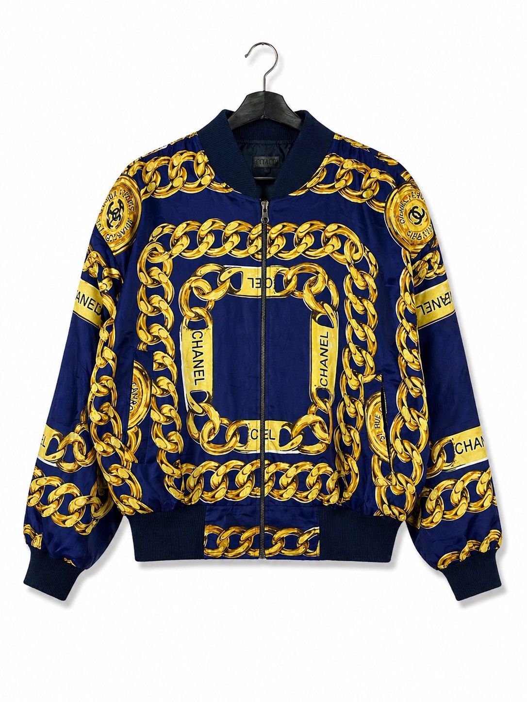 Vintage Vintage Baroque Chain Print Bomber Chanel Inspired Y2K Size US L / EU 52-54 / 3 - 1 Thumbnail