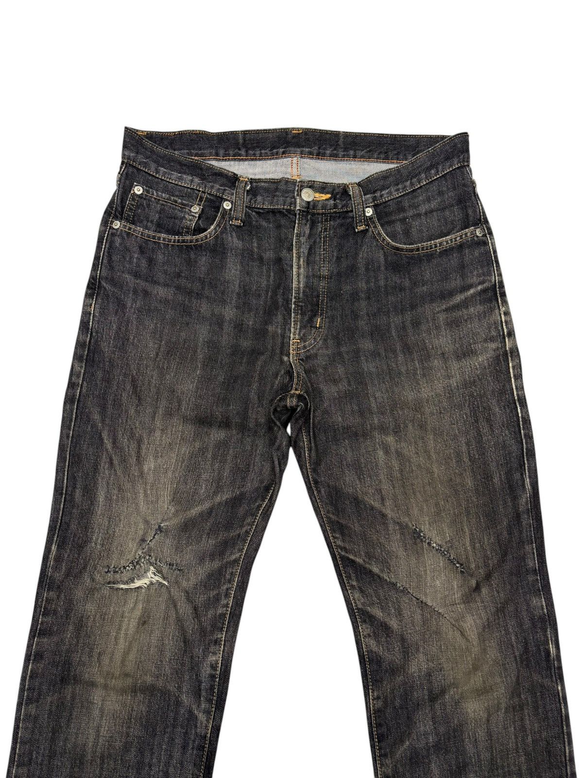 Kapital VINTAGE EDWIN BLACK DISTRESS REGULAR DENIM JEANS Size US 32 / EU 48 - 5 Thumbnail