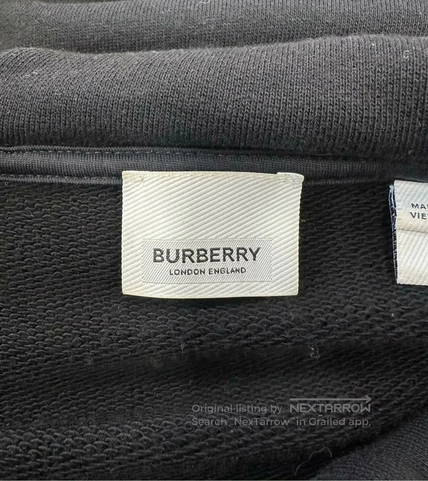 Burberry Burberry Black Embroidered Letter Logo Zippered Hooded Swe Size US S / EU 44-46 / 1 - 3 Thumbnail