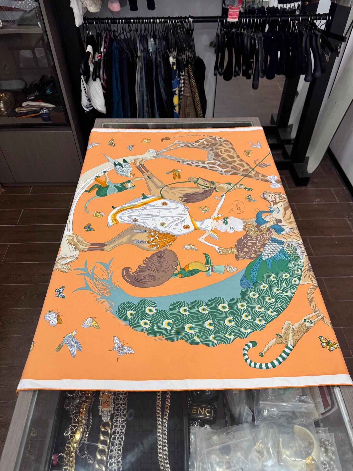 Hermes Hermes Circus Orange Cartoon Silk Scarf 90x90cm Size ONE SIZE - 3 Thumbnail
