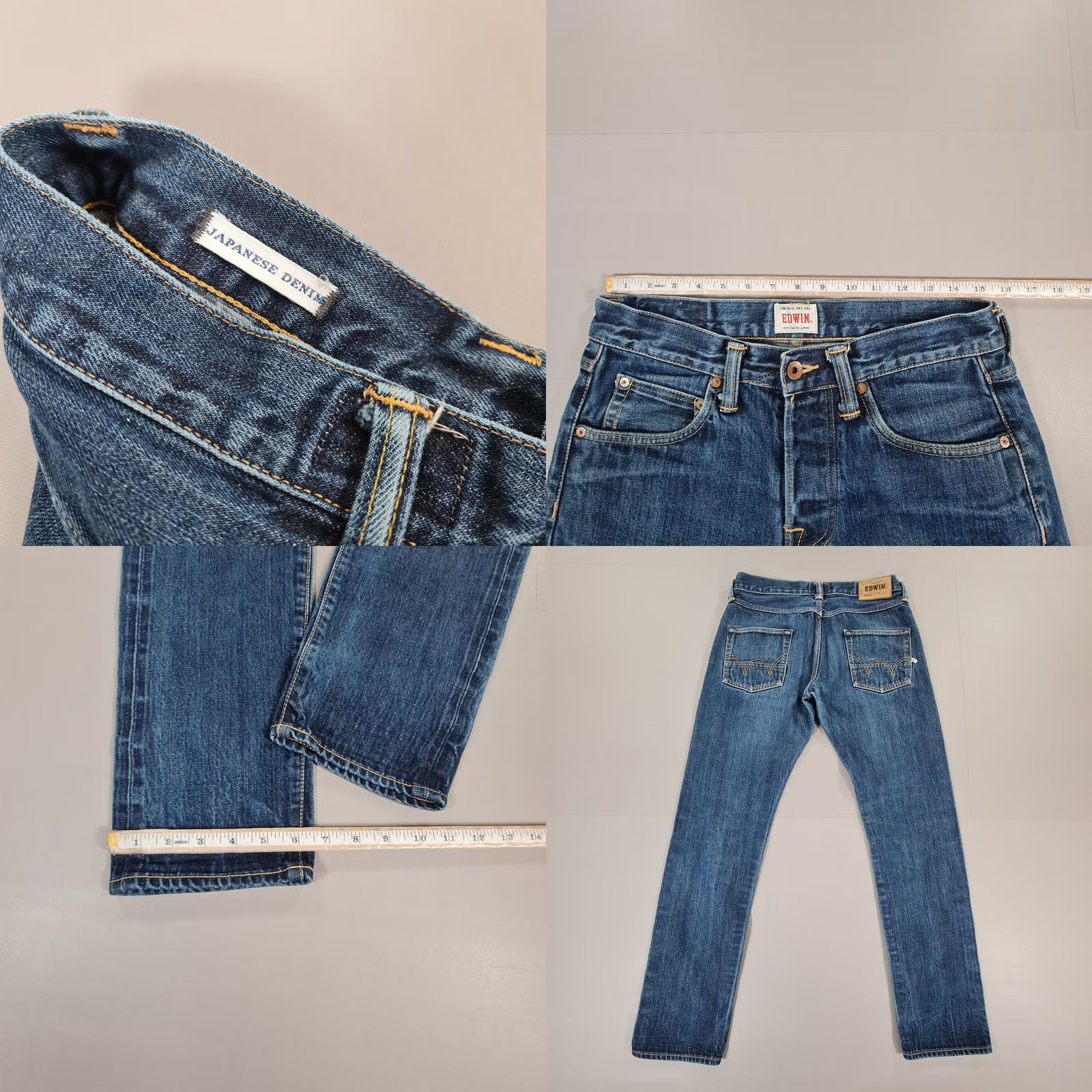 Edwin Edwin ED-55 Jeans Mens W30 L30 Blue Relaxed Selvedge Japanese Denim Size US 30 / EU 46 - 8 Thumbnail
