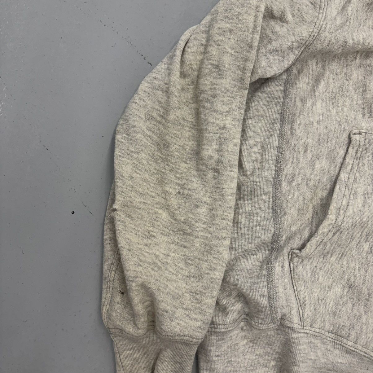 Champion Vintage 90s Champion Grey Distressed Blank Full Zip Hoodie Size XS / US 0-2 / IT 36-38 - 2 Thumbnail