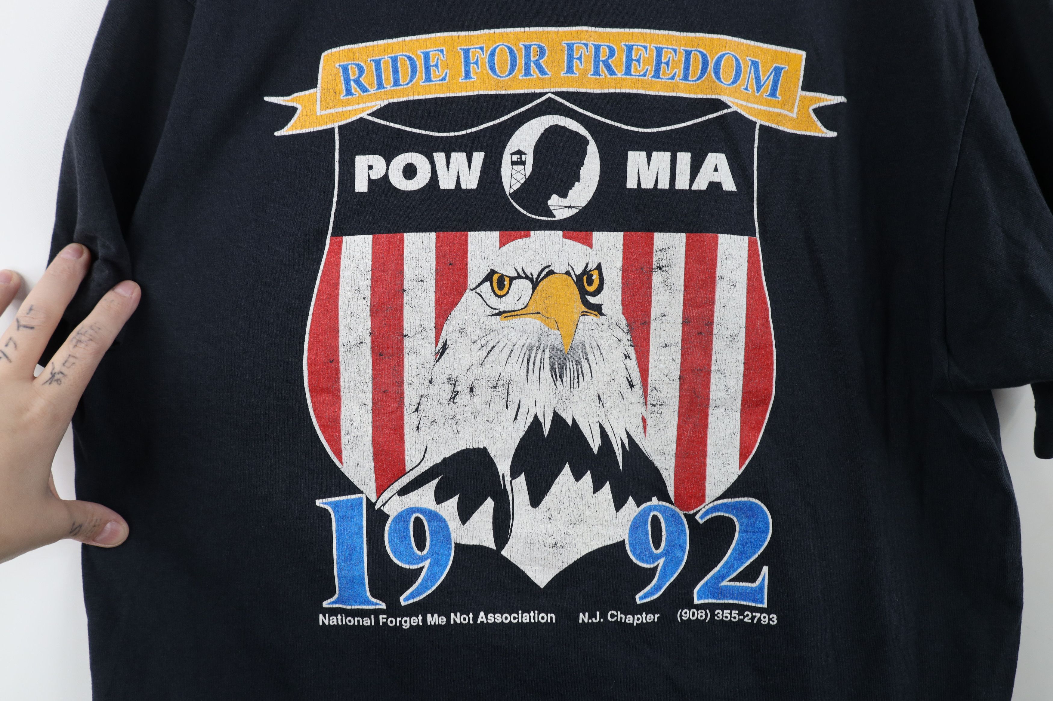 Vintage Vintage 90s Thunder IV POW MIA New York City T-Shirt USA Size US L / EU 52-54 / 3 - 11 Thumbnail