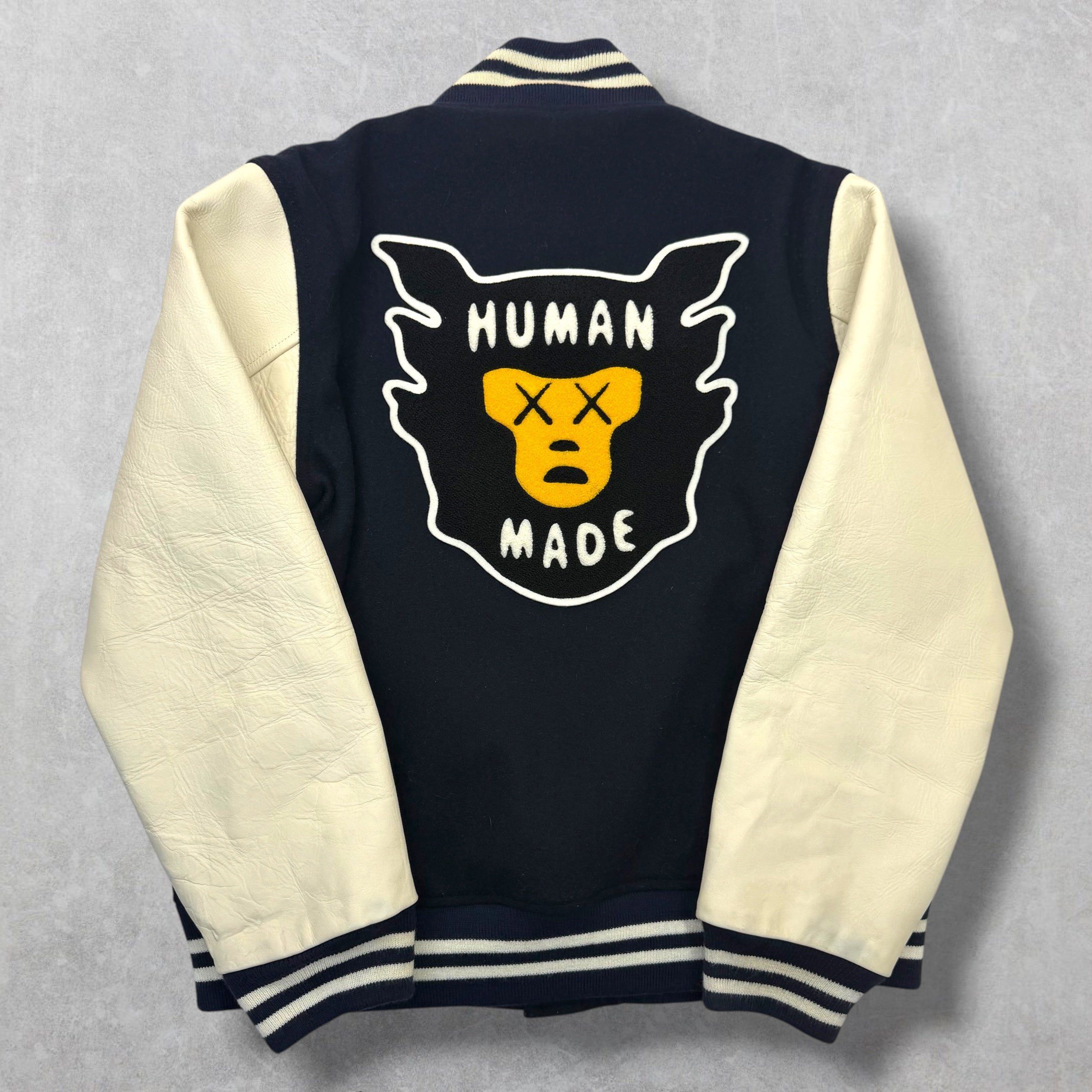 Human Made Human Made x Kaws Navy Varsity Jacket M Size US M / EU 48-50 / 2 - 2 Thumbnail