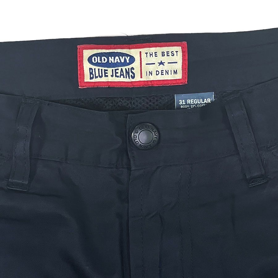 Old Navy Old Navy Black Nylon Denim-Style Vintage Pants Size US 31 - 4 Thumbnail