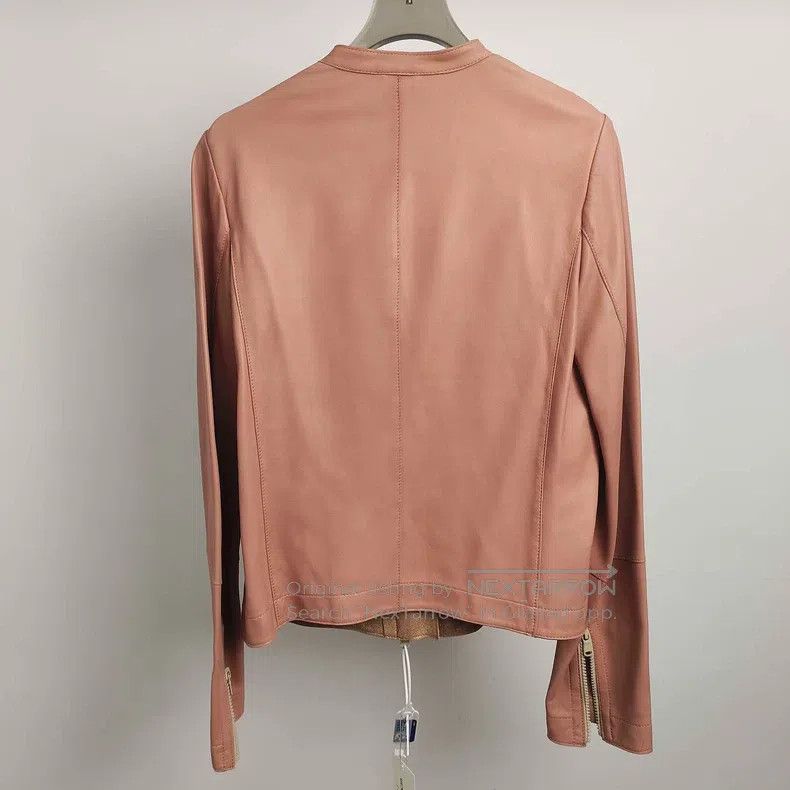 Brunello Cucinelli Brunello Cucinelli Cherry Blossom Pink Diagonal Zip Leathe Size XS / US 0-2 / IT 36-38 - 2 Thumbnail