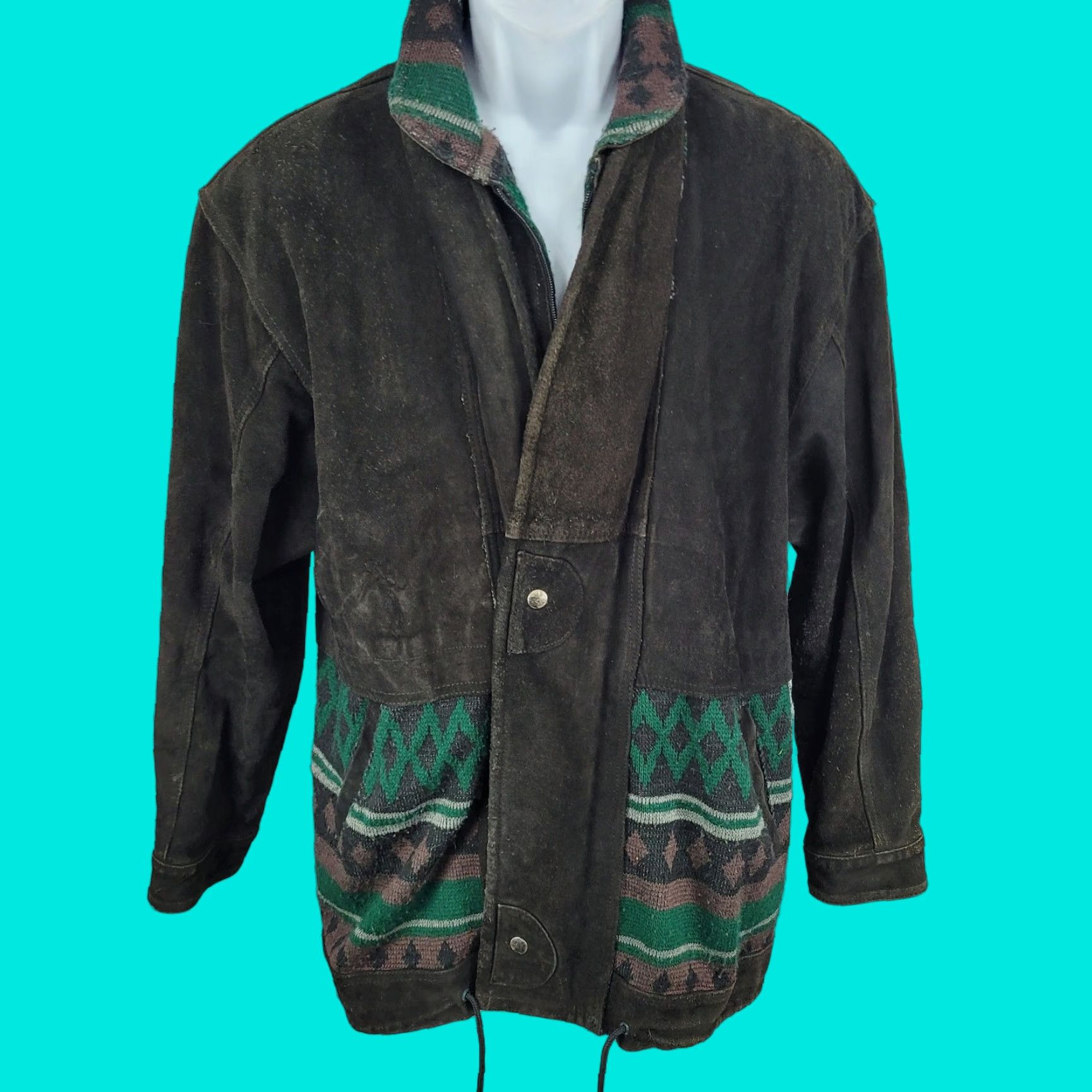 Vintage VINTAGE Barcelona Leather Goods Brown Suede Bomber Jacket 