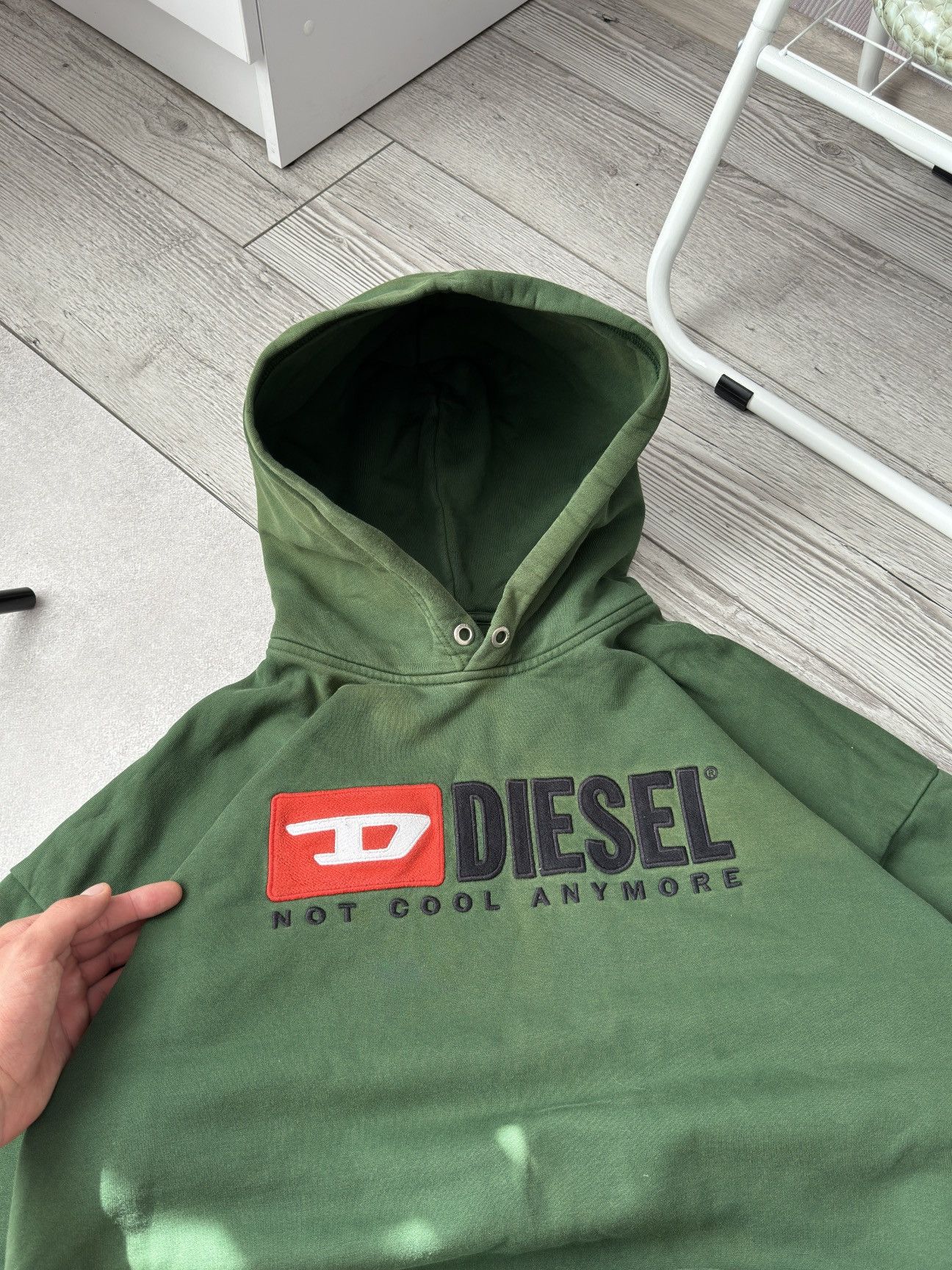 Diesel × Vintage Vintage Diesel big logo distressed Faded Y2K boxy hoodie Size US XL / EU 56 / 4 - 5 Thumbnail