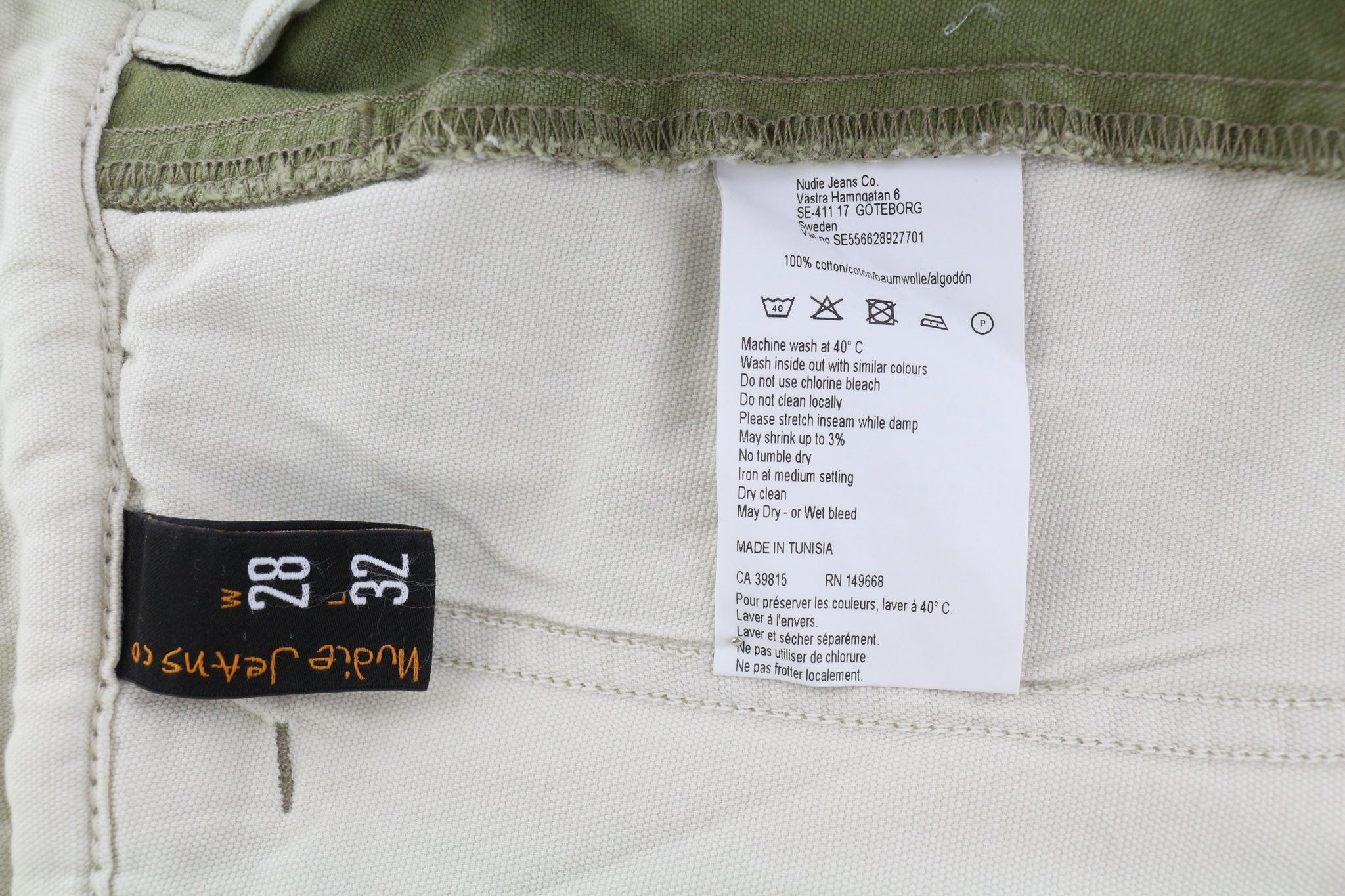 Nudie Jeans LOOSE ALVAR W28/L32 Beech Green Washed Jeans 82576 Size US 28 / EU 44 - 6 Thumbnail