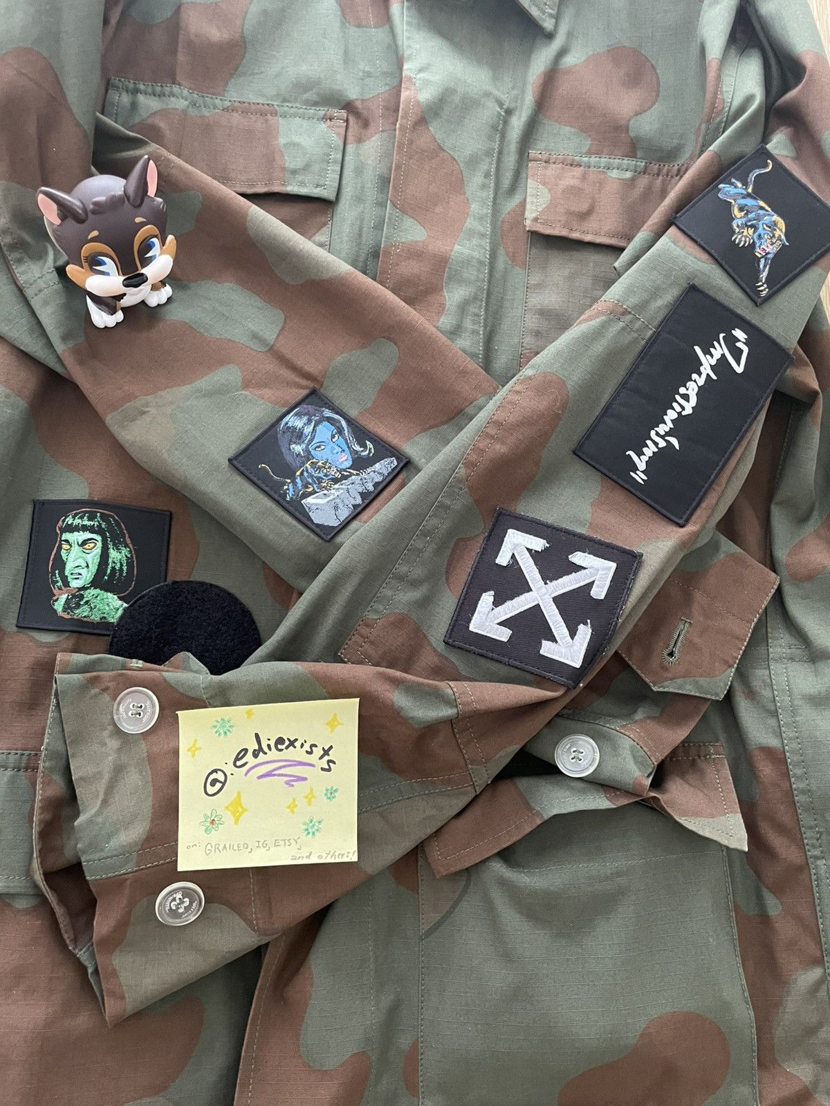 Off-White Impressionism SS19 Camo field jacket with patches 🧩🧙🏿‍♀️🐆 Size US S / EU 44-46 / 1 - 2 Thumbnail