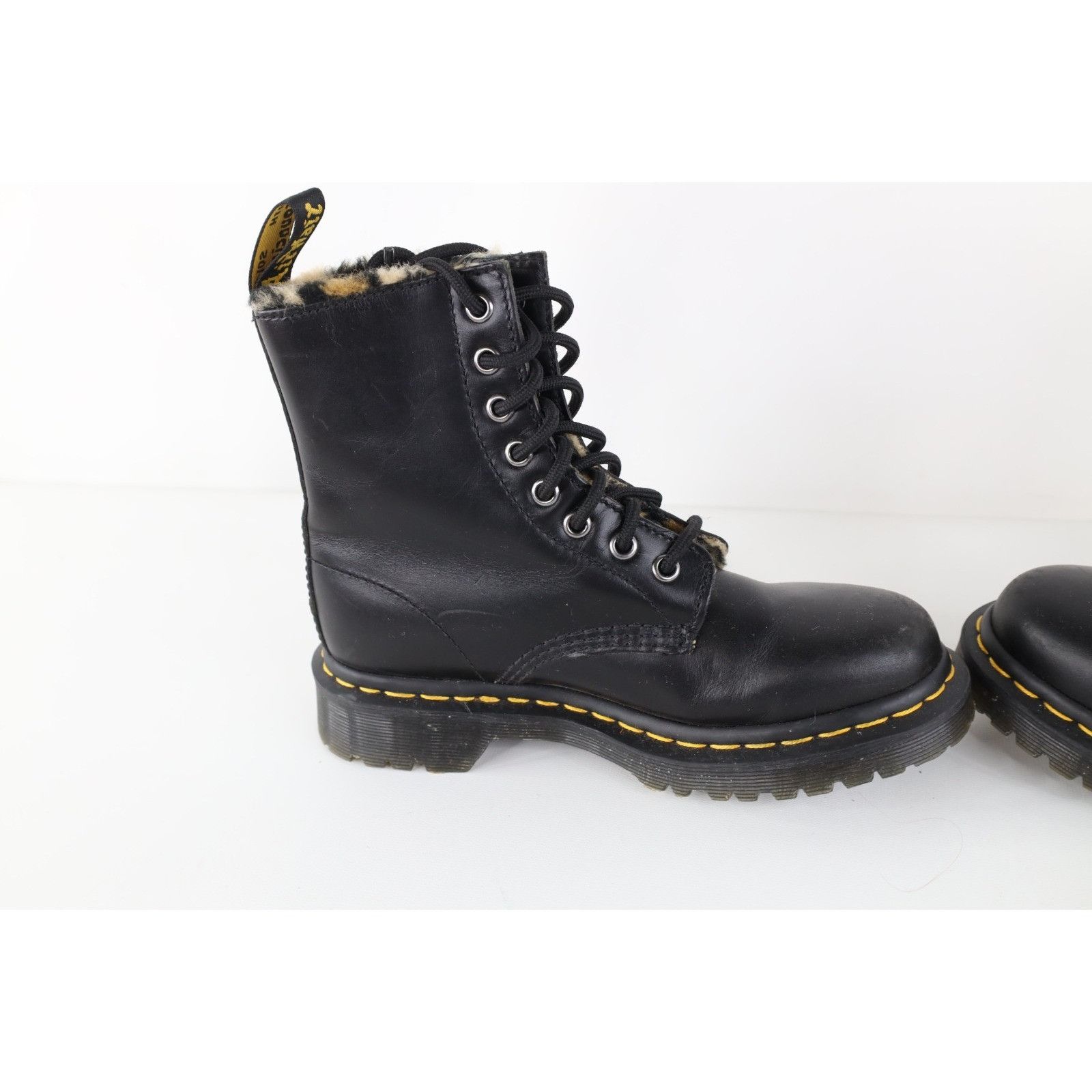 Dr. Martens Vintage 90s Dr Martens Doc Martens Leopard Fur Lined Boots Size US 5 / IT 35 - 7 Thumbnail