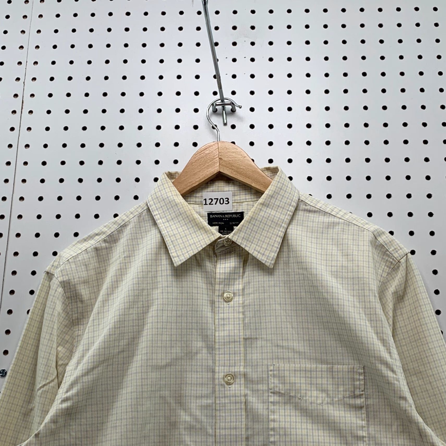 Banana Republic Banana Republic Shirt Mens Large Slim Fit Non Iron Tailored Button Yellow Plaid Button-Up Casual 90s Classic Size US L / EU 52-54 / 3 - 5 Thumbnail