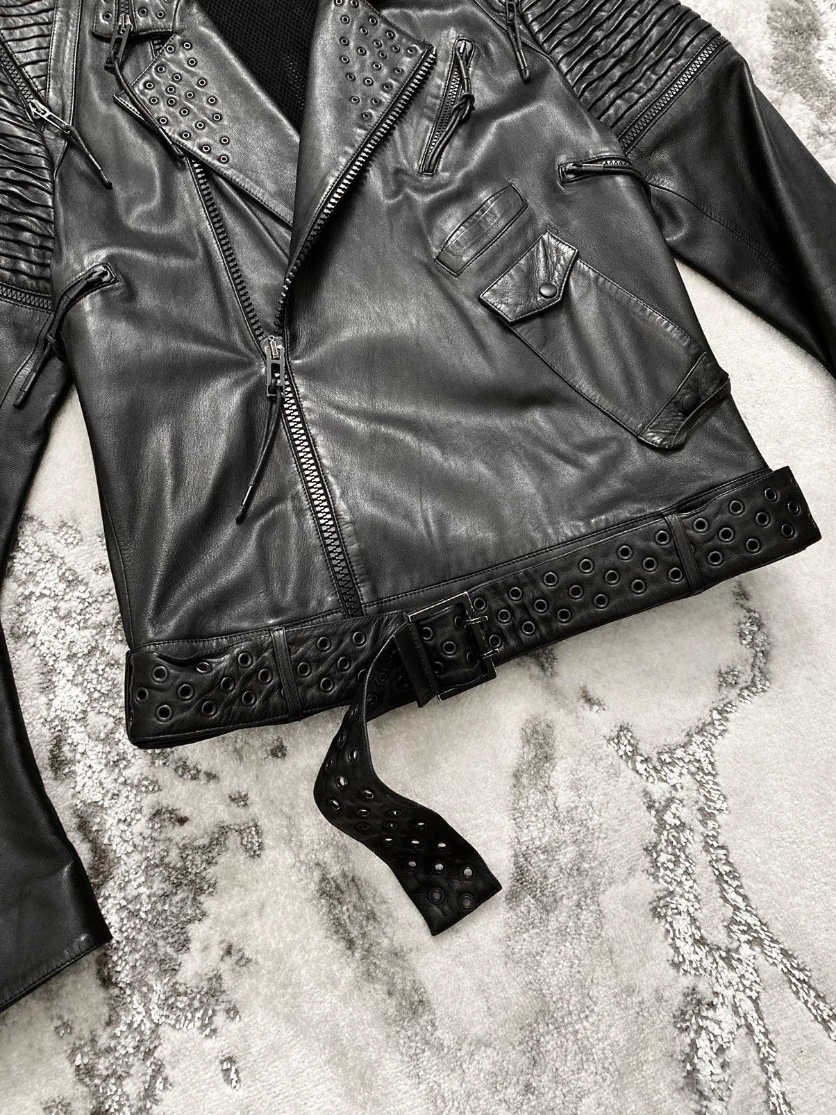 Dior × Hedi Slimane S/S 2004 “Strip” Leather Biker Jacket Size US M / EU 48-50 / 2 - 3 Thumbnail