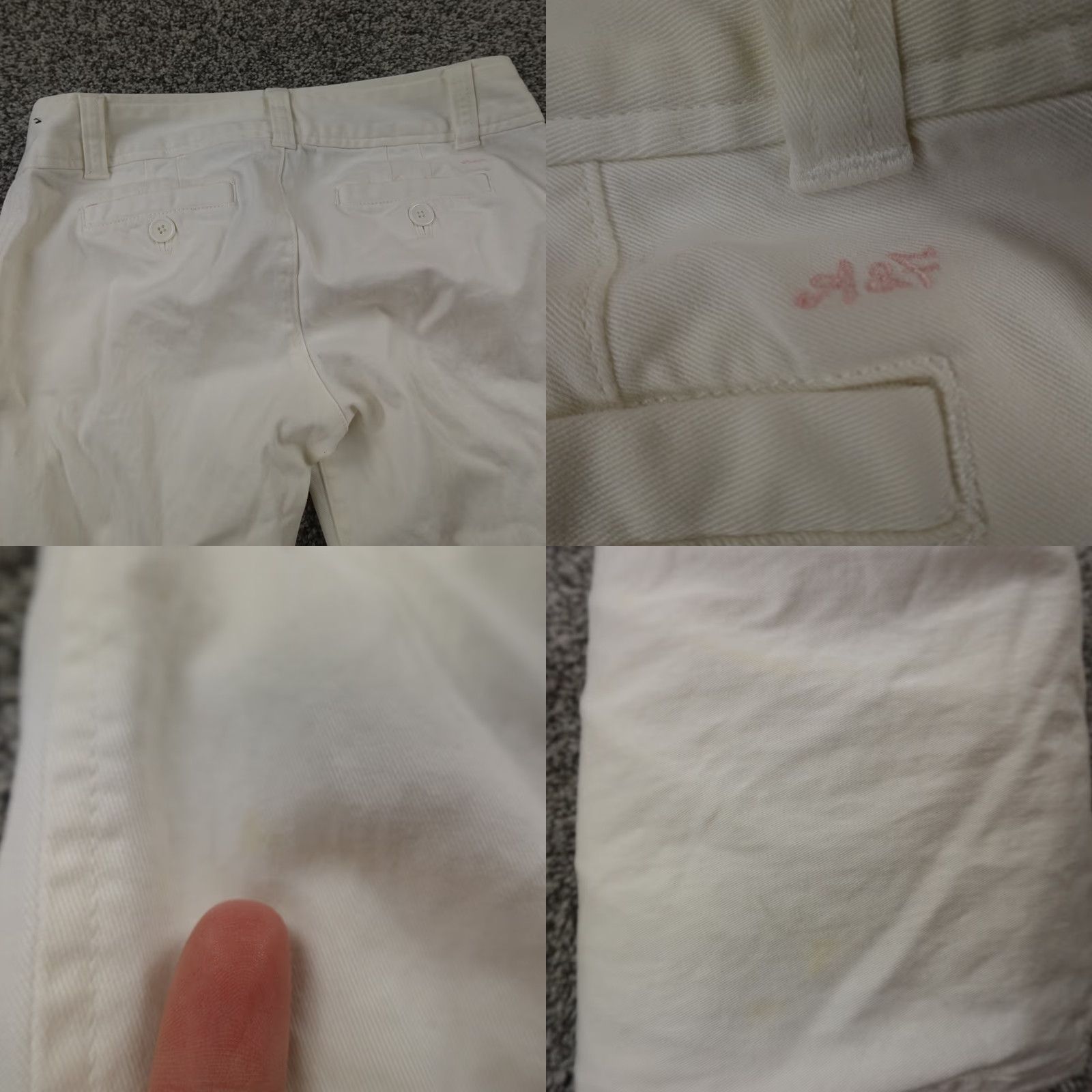 Abercrombie & Fitch VTG Abercrombie & Fitch Pants Womens 4 White Chino Trouser Low Rise Baggy 90s Y2K straight fit 30W 22in inseam Womens Size 27" / US 4 / IT 40 - 8 Thumbnail