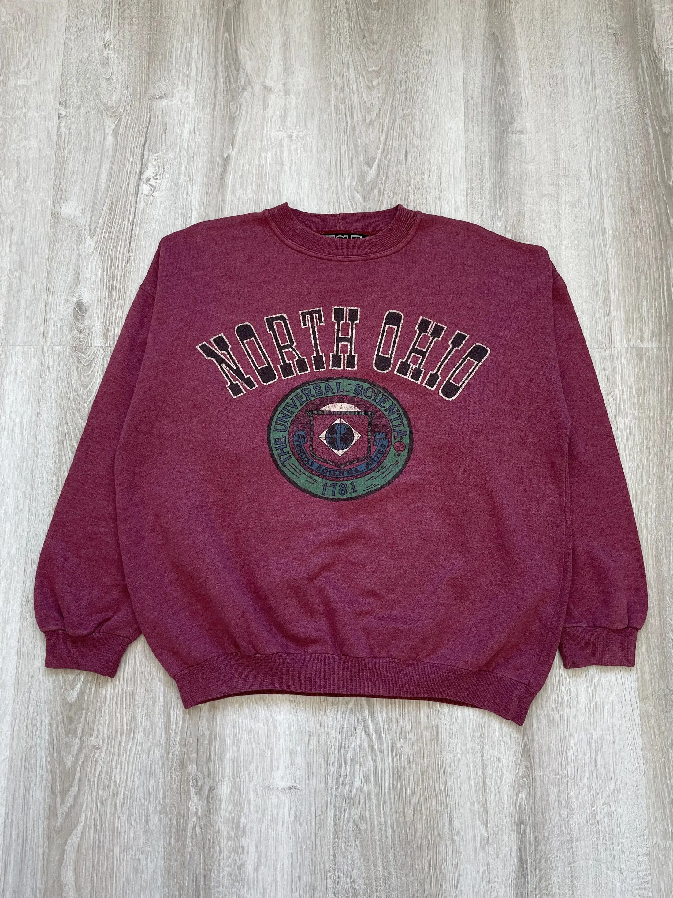 Vintage Vintage 90s North Ohio American College Sweatshirt Big Logo Size US M / EU 48-50 / 2 - 1 Thumbnail