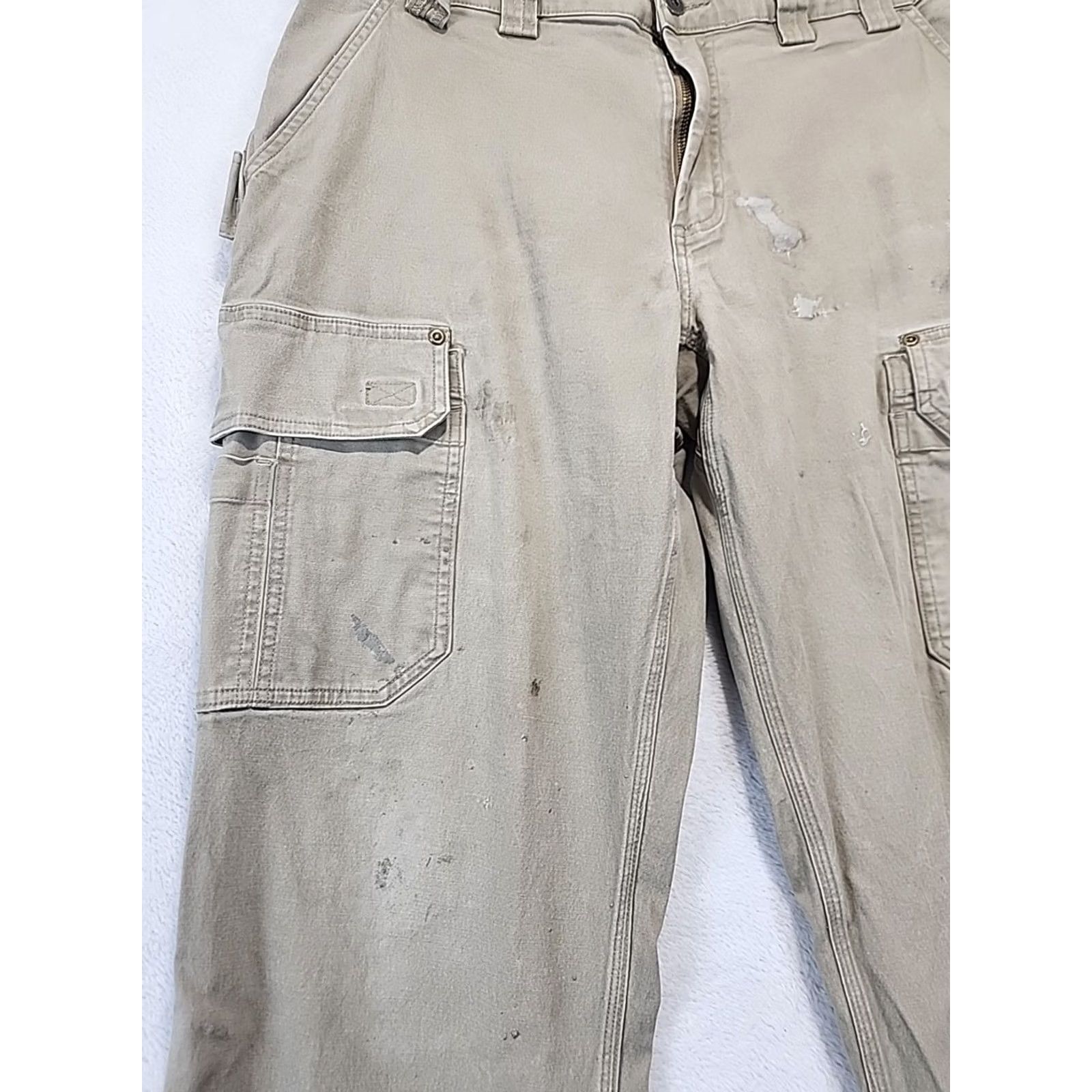CO Duluth Trading Co Men's Pants 38x30 Flex Fire Hose Cargo Khaki Grunge Cotton Spandex Baggy? Size US 38 / EU 54 - 6 Thumbnail