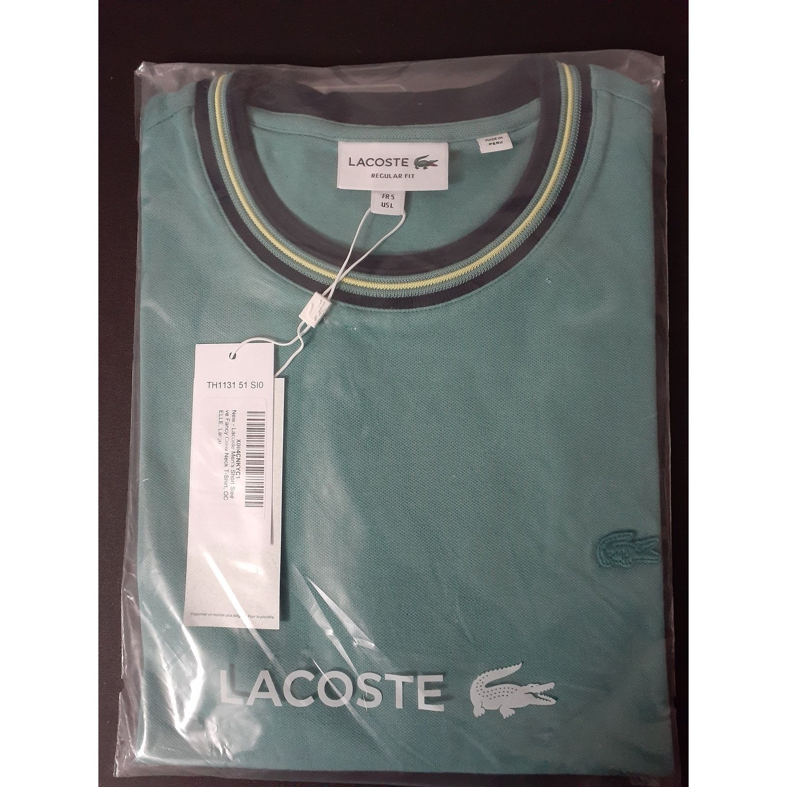 Lacoste Lacoste Men's Short Sleeve Fancy Crew Neck T-Shirt Celle L Size US L / EU 52-54 / 3 - 2 Thumbnail