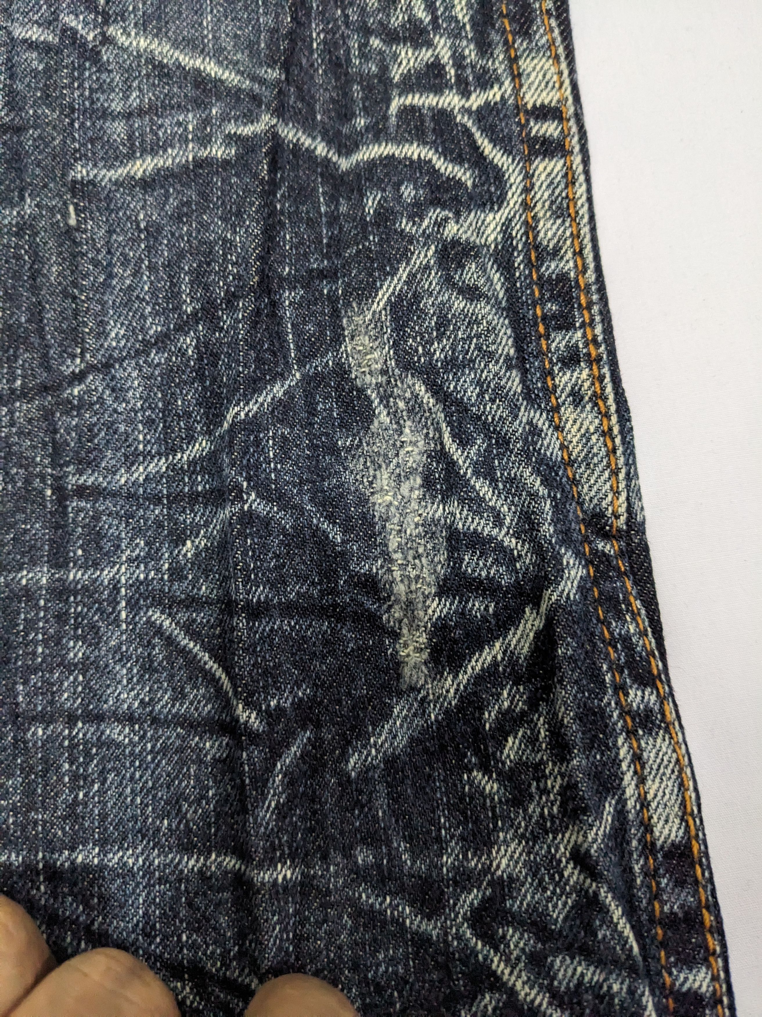 If Six Was Nine × Japanese Brand Unbrand Crazy Faded Pattern Washed Crease Denim Pants Size US 34 / EU 50 - 9 Thumbnail