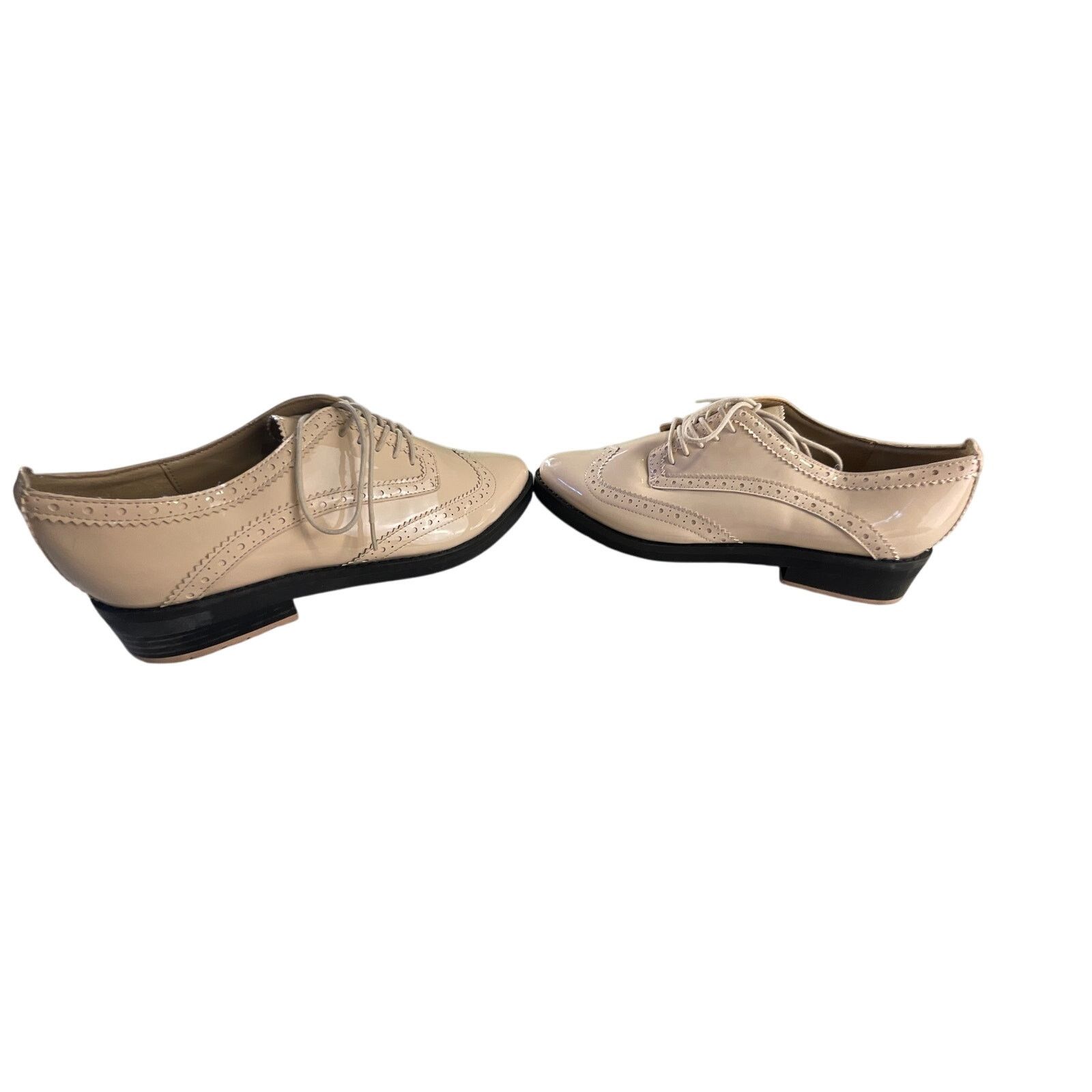 Other Gunmetal Nude Oxford Shoes, Wingtip Patent Leather, Size 7.5 Size US 7.5 / IT 37.5 - 3 Thumbnail
