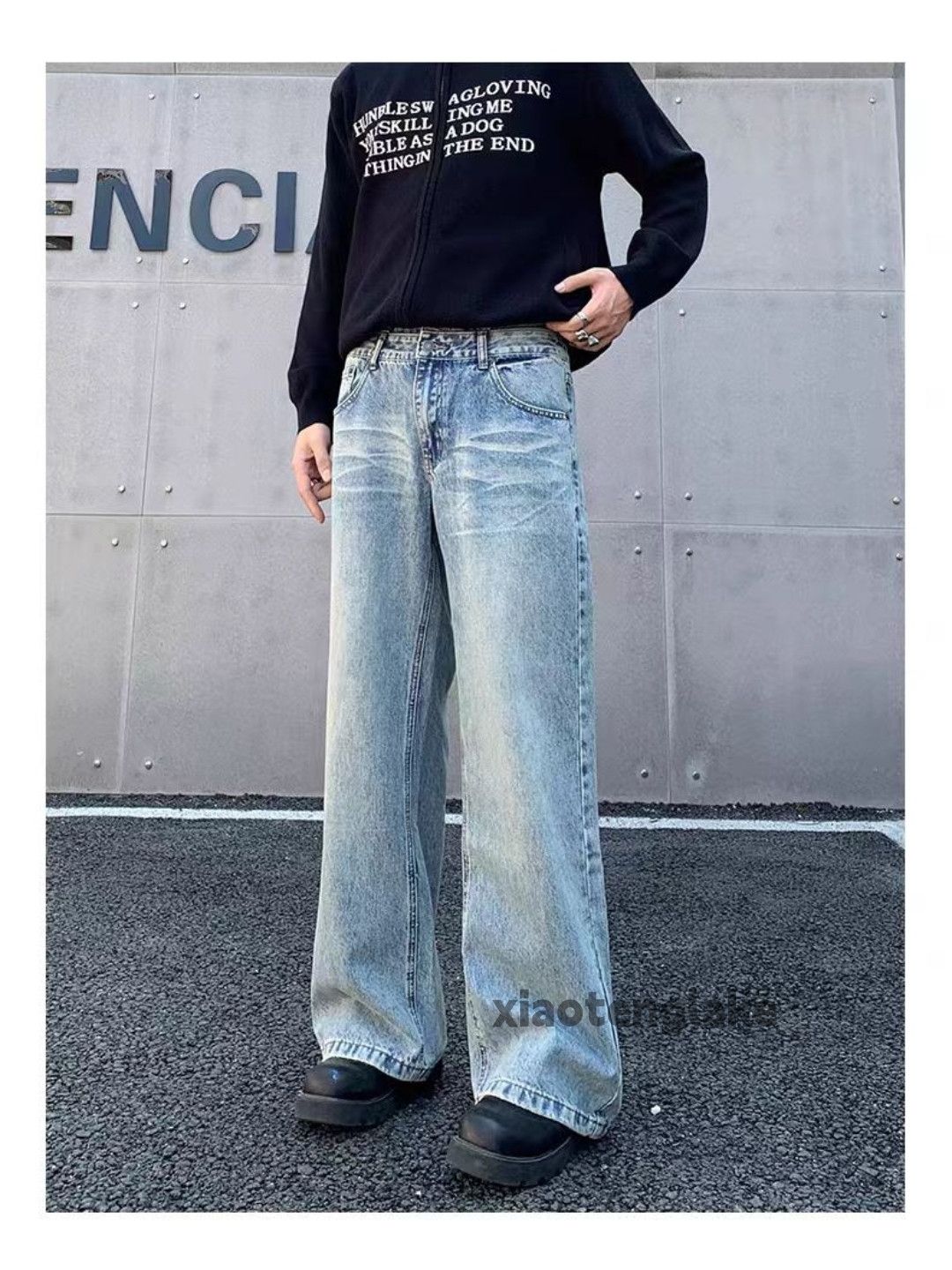 Jean × Vintage washed faded cleanfit yuppie y2k patchwork punk jeans Size US 32 / EU 48 - 4 Thumbnail