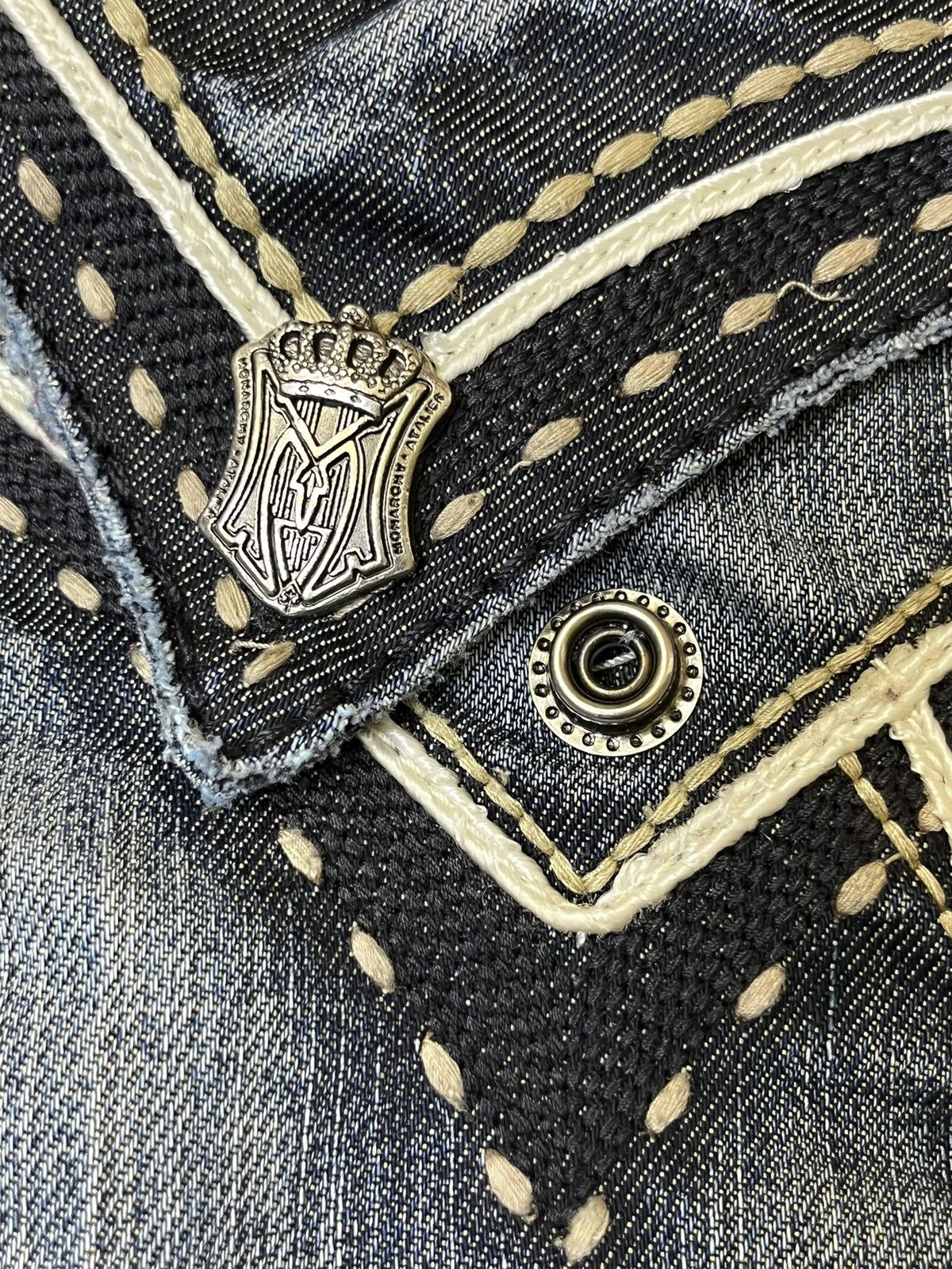 Japanese Brand SICK🔥MONARCHY BOOTSTRAP/FLARE LEG JEANS Size US 36 / EU 52 - 13 Thumbnail