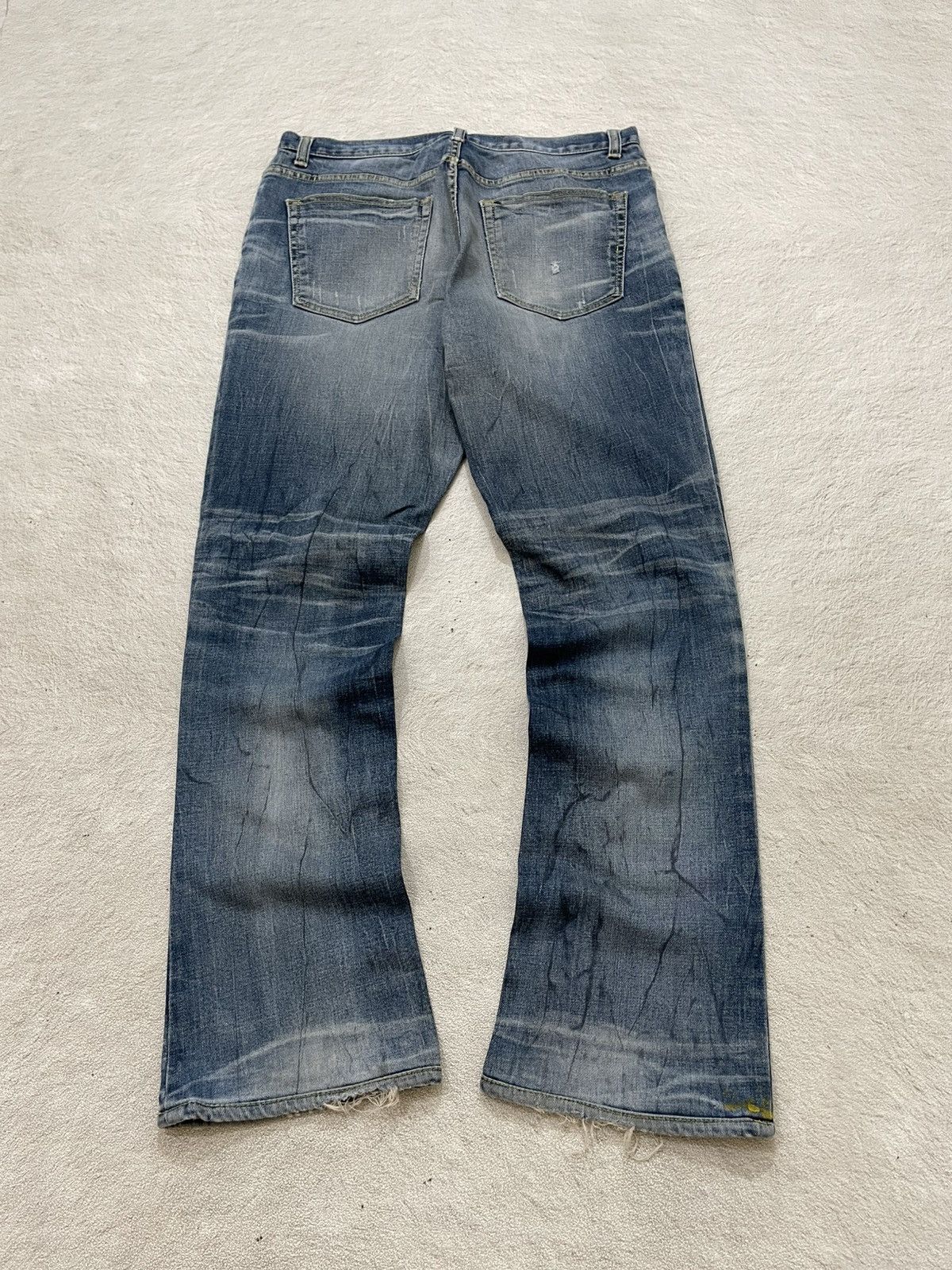 Japanese Brand 2000s Diesel Flare Denim Ripped Jeans Wash Y2K Japan Size US 31 - 8 Thumbnail
