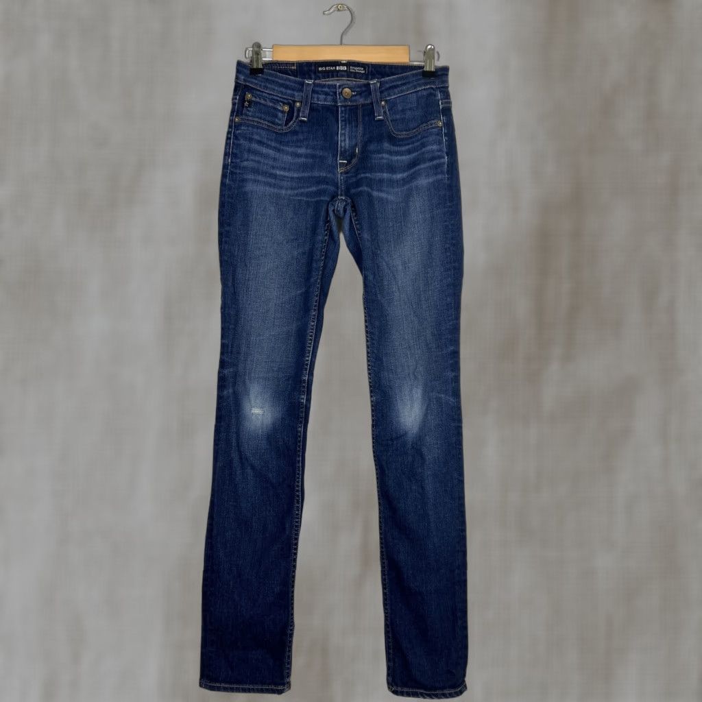 Vintage BIG STAR Jeans Womens Bootcut 26R 28x32 Dark Blue Low Rise 5-Pocket Embroidered Logo N/A Size 26" / US 2 / IT 38 - 1 Thumbnail