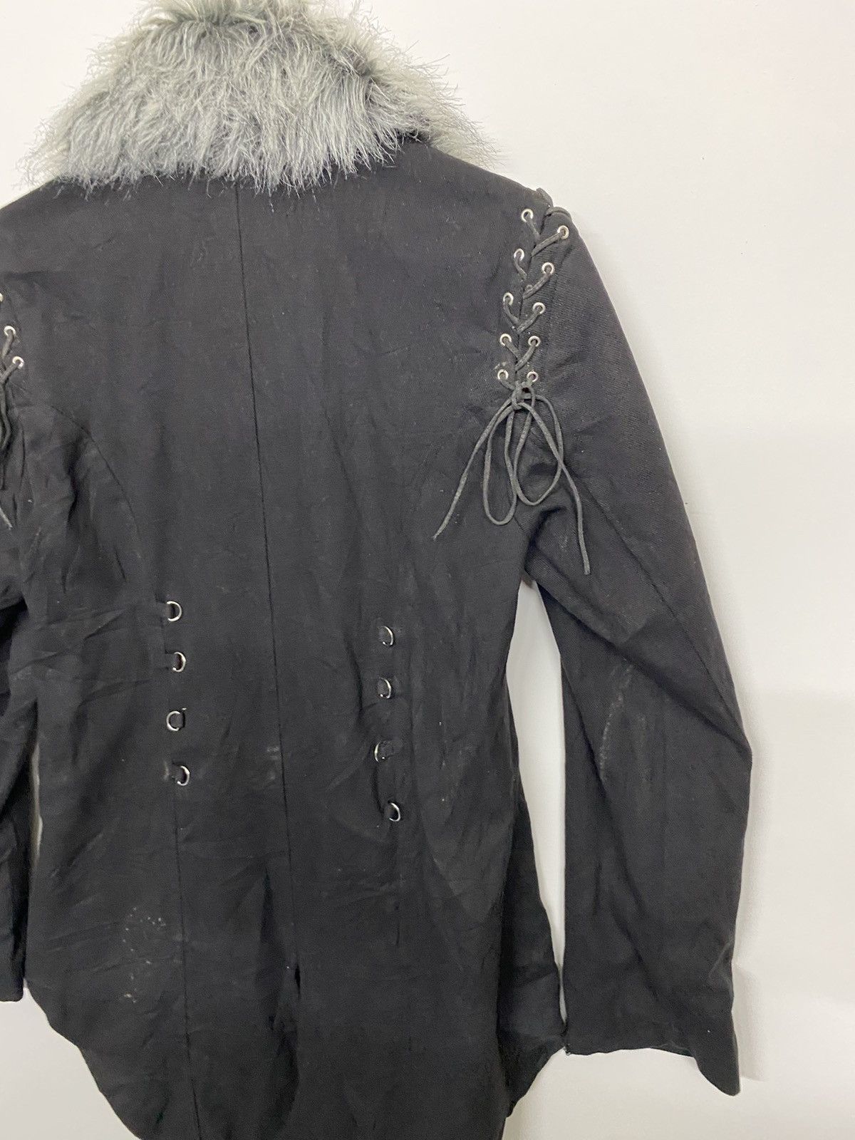 Japanese Brand Black Deorart Gothic Punk Jacket Faux Fur Collar Patches Size US M / EU 48-50 / 2 - 10 Thumbnail
