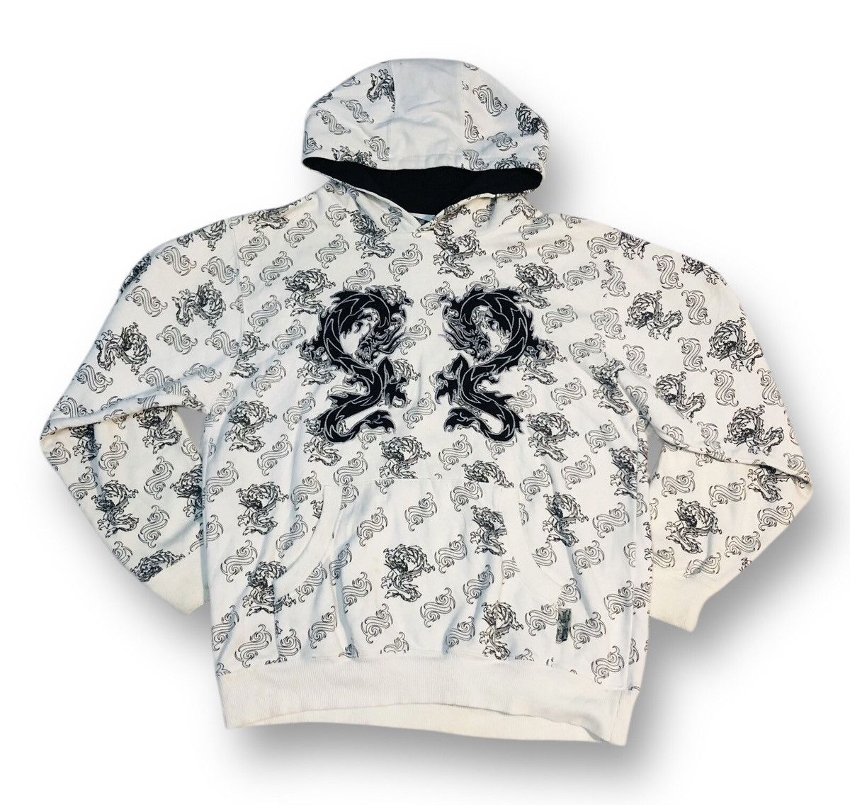 Japanese Brand Silver Point Dragon Design Hoodie (4) Size US M / EU 48-50 / 2 - 1 Thumbnail