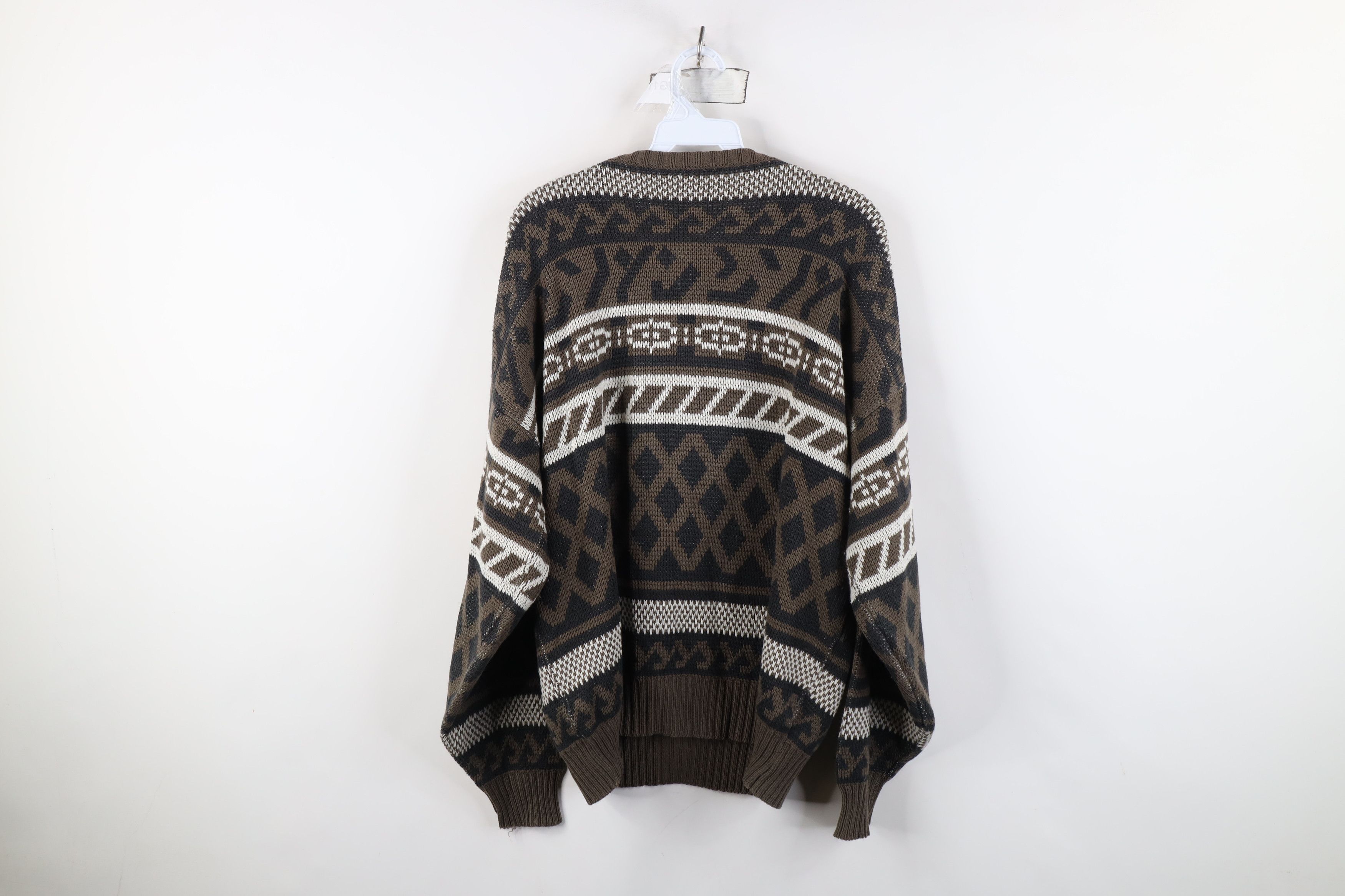Vintage Vintage 90s Streetwear Geometric Fair Isle Knit Sweater Size US L / EU 52-54 / 3 - 9 Thumbnail