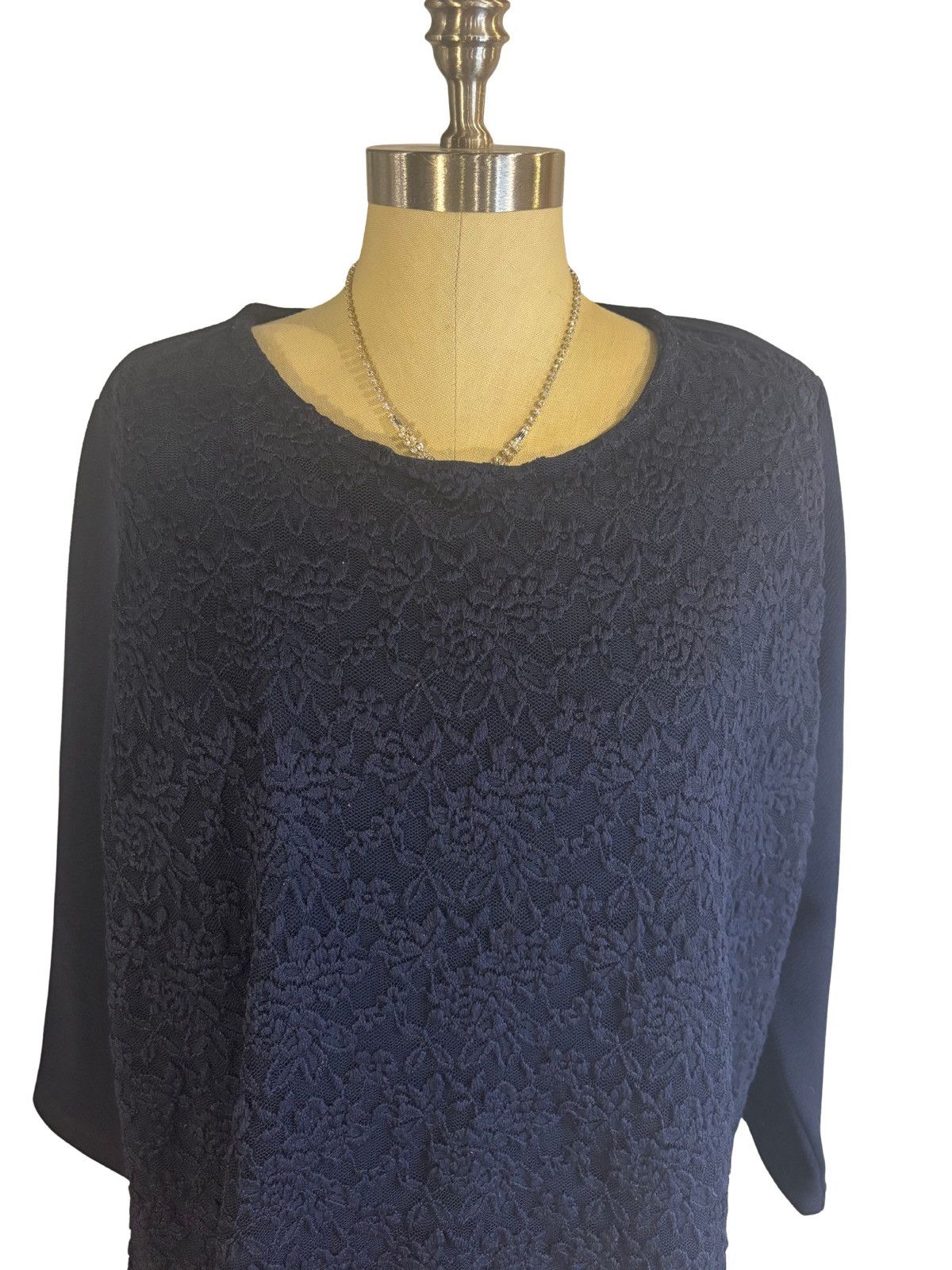 Other Navy lace Top.wb4747 Size XXL / US 16-18 / IT 52-54 - 2 Thumbnail