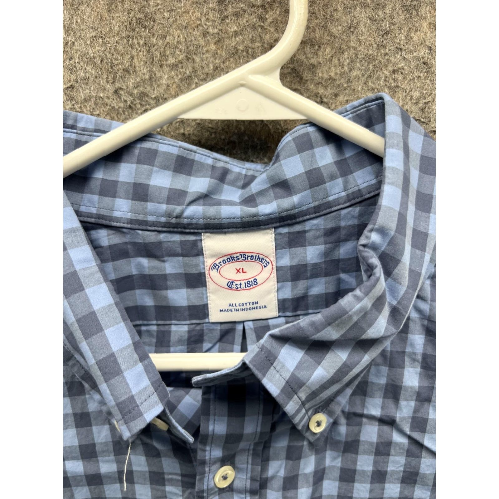 Brooks Brothers Brooks Brothers Shirt Mens XL Blue Check Oxford Button Up Front Casual Woven Size US XL / EU 56 / 4 - 2 Thumbnail