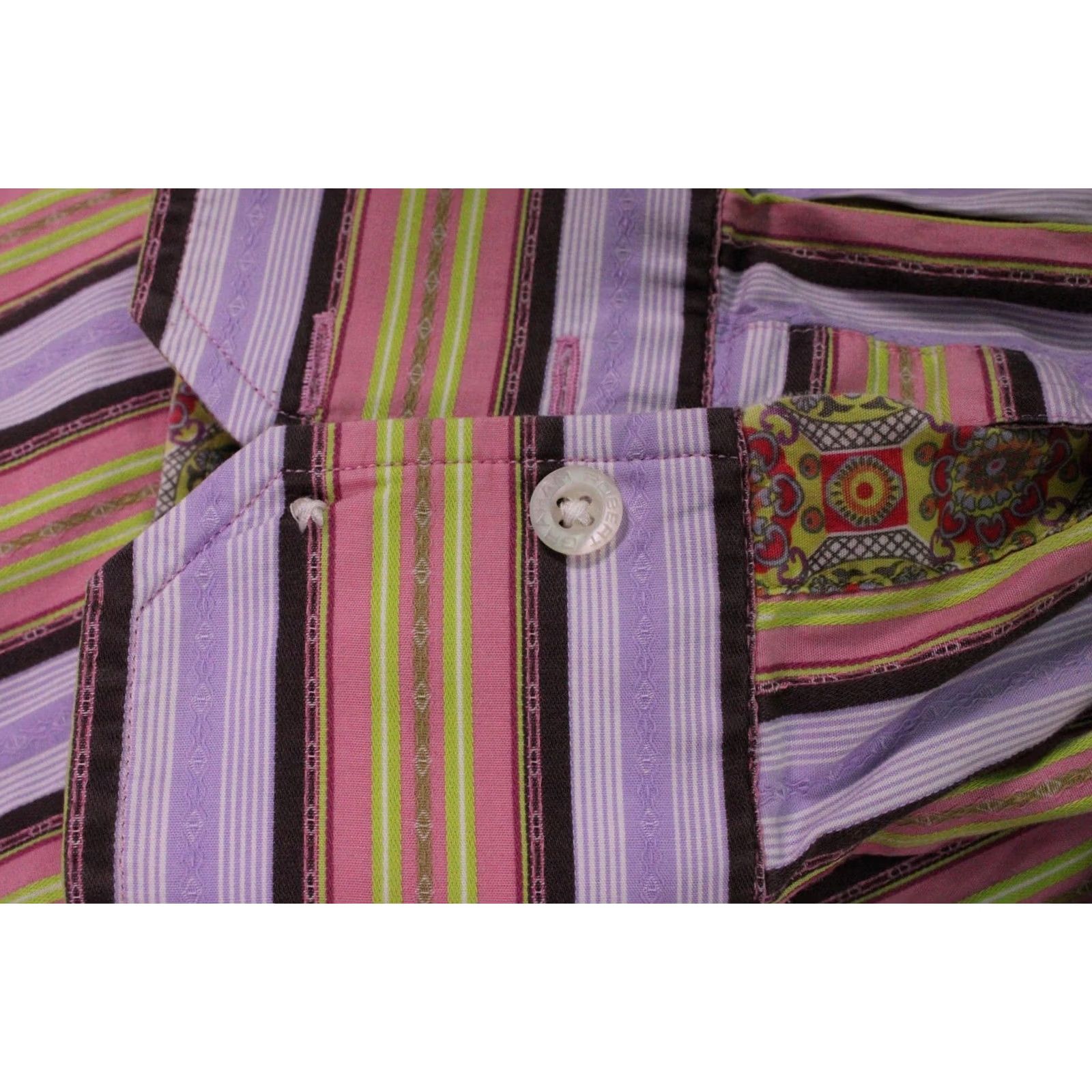 Robert Graham Robert Graham Shirt Mens 2XL Multicolor Stripe Knowledge Wisdom Truth Flip Cuff Size US XXL / EU 58 / 5 - 4 Thumbnail