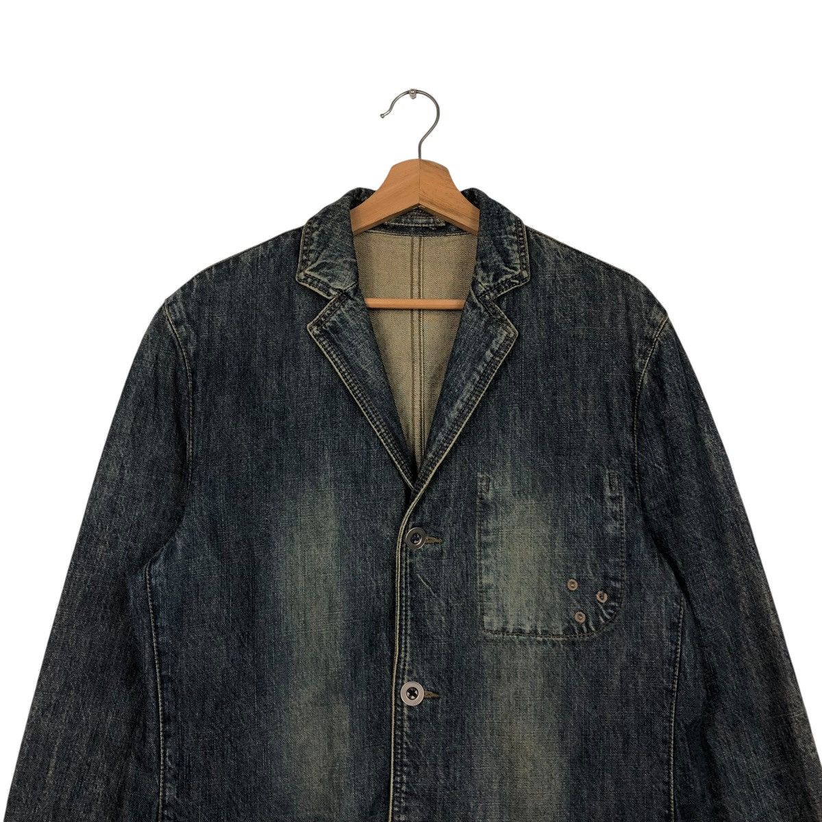 PPFM 🔥VINTAGE DENIM BIKER JACKET PPFM ISSEY MIYAKE Size US L / EU 52-54 / 3 - 5 Thumbnail