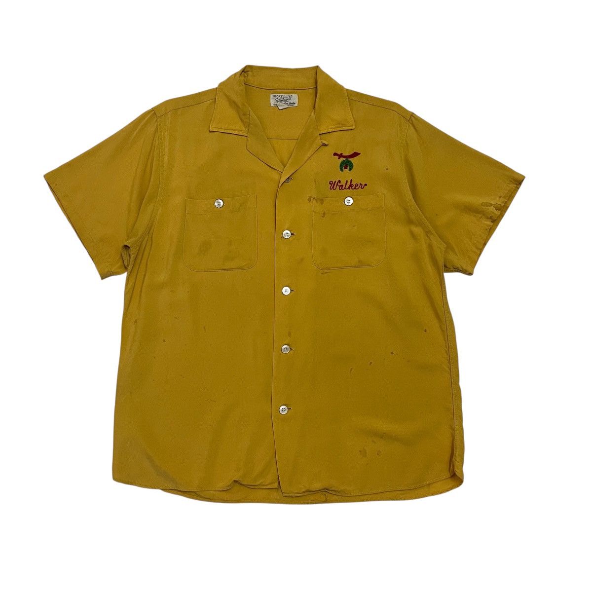 トップス 1960s us rayon loop collar shirt Vintage 1960s Embroidered Rayon Loop Collar Shirt | Grailed