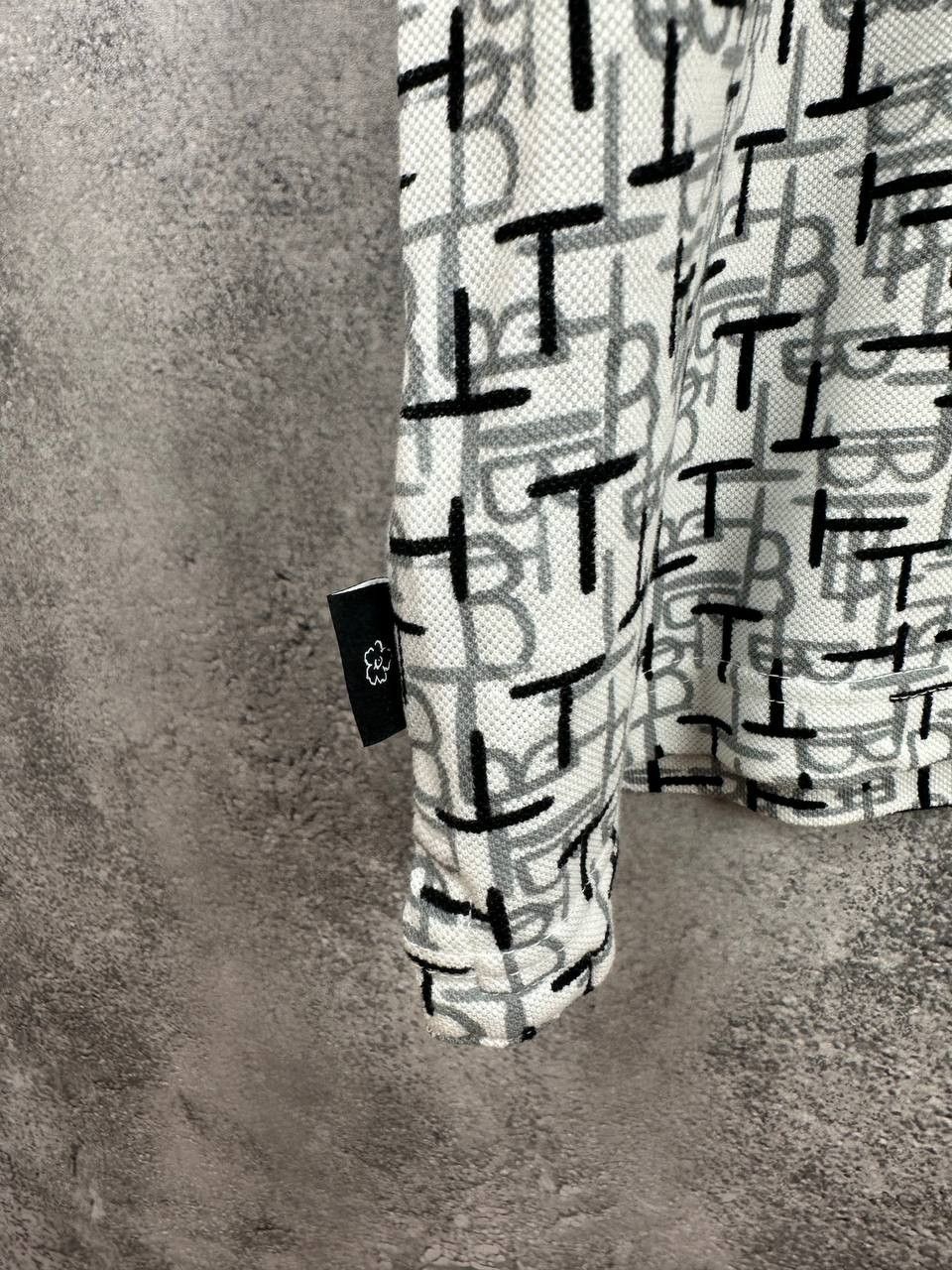 Ted Baker Ted Baker London White Polo Shirt Allover Monogram Print Size US XL / EU 56 / 4 - 7 Thumbnail
