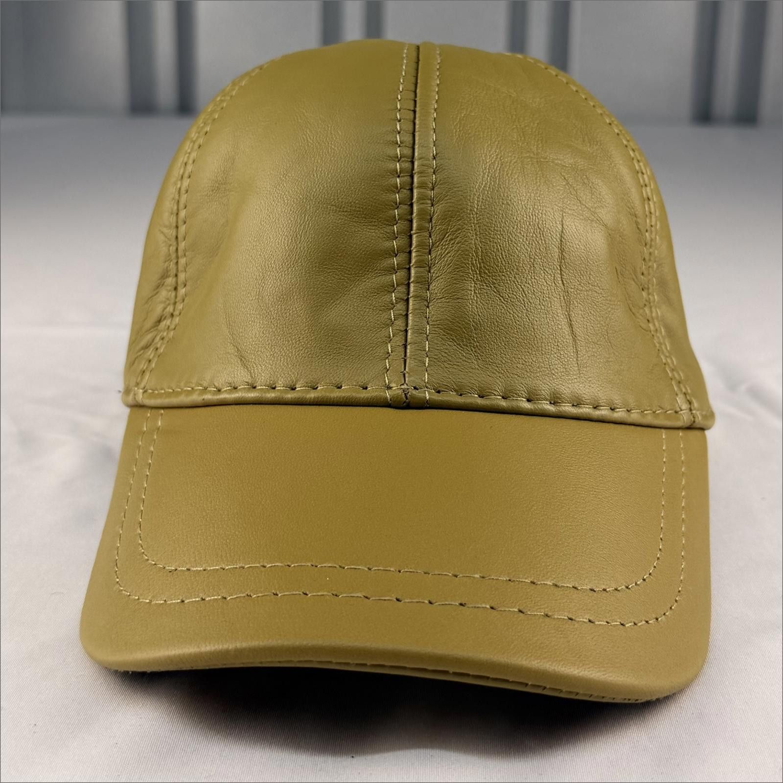 Other NEW Mustard Leather Baseball Cap - Premium Hat 092 Size ONE SIZE - 1 Thumbnail