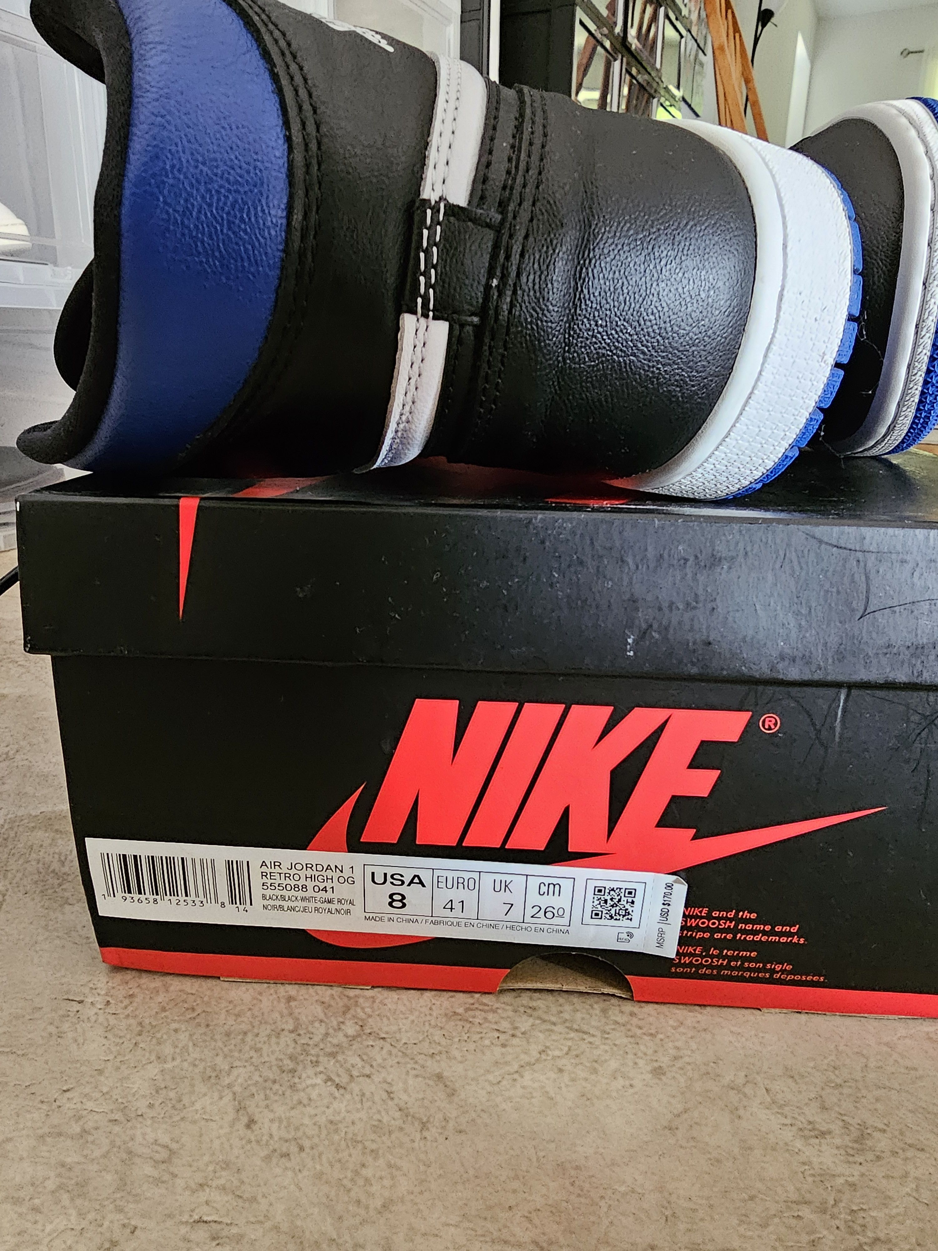 Jordan Brand Jordan 1 OG Royal Toe Size US 8 / EU 41 - 8 Thumbnail