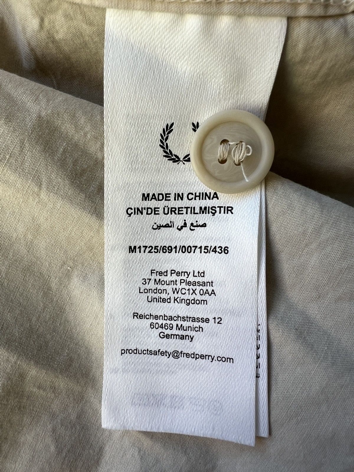Fred Perry Fred Perry Beige Button Up Shirt Size US XL / EU 56 / 4 - 5 Thumbnail