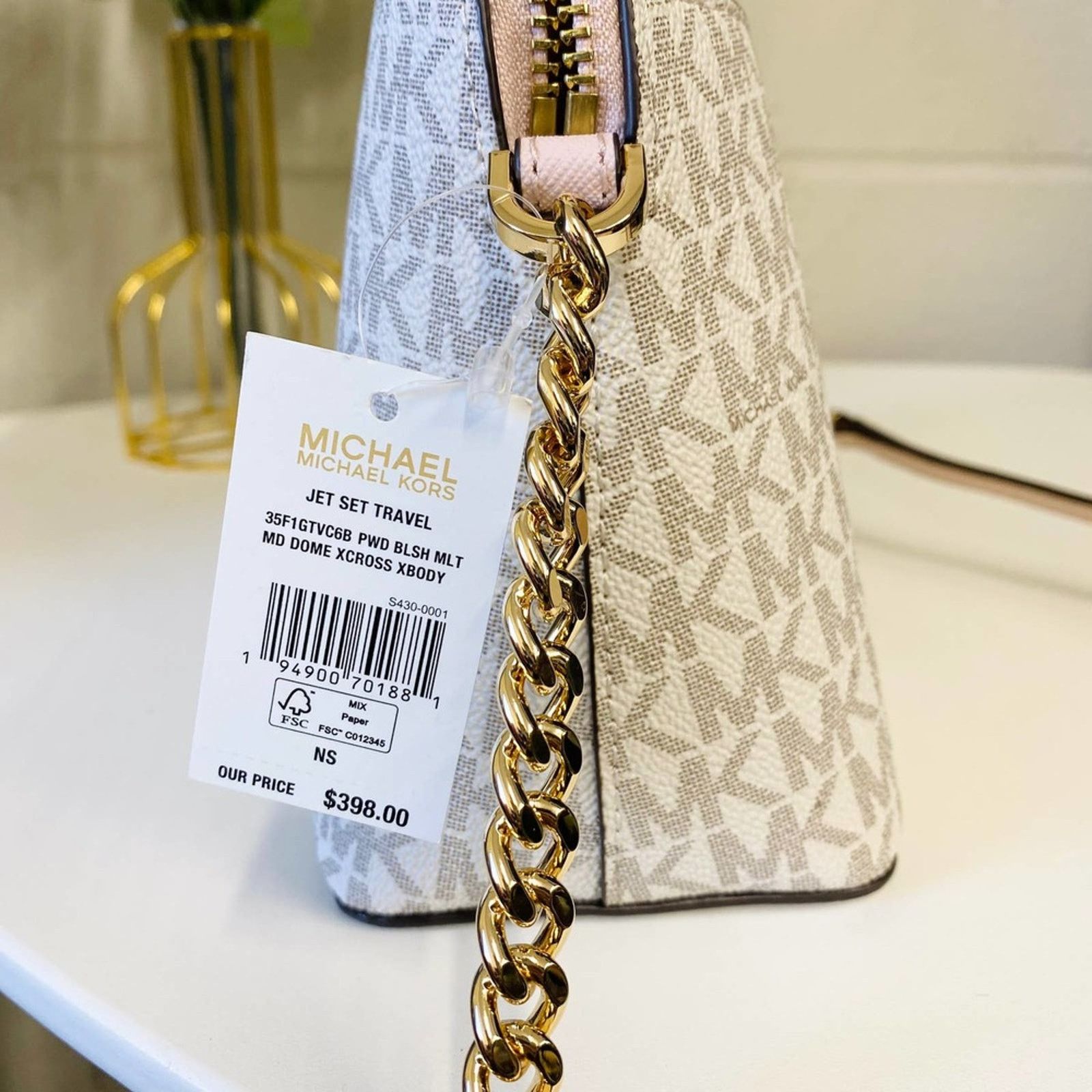 Michael Kors Michael Kors 35F1GTVC6B Jet Set Travel Medium Logo Dome Bag Size ONE SIZE - 7 Thumbnail