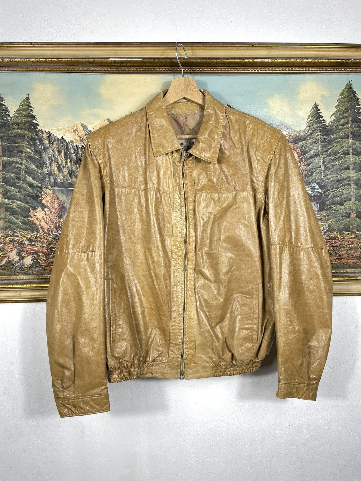 Christian Dior Leather Jacket Bomber Vintage 90s Oversize