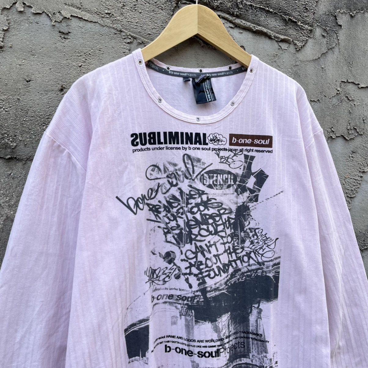 Le Grande Bleu (L.G.B.) Japanese brand B One Soul Y2K Poem Punk Shirt Size US XL / EU 56 / 4 - 3 Thumbnail
