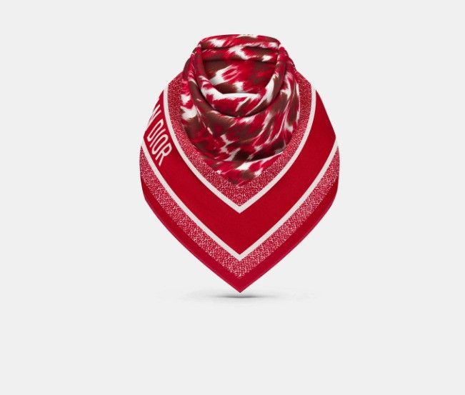 Dior o1w1db10425 35WID0 Size: OS / Square Scarf in Red & Ivory Size ONE SIZE - 3 Thumbnail