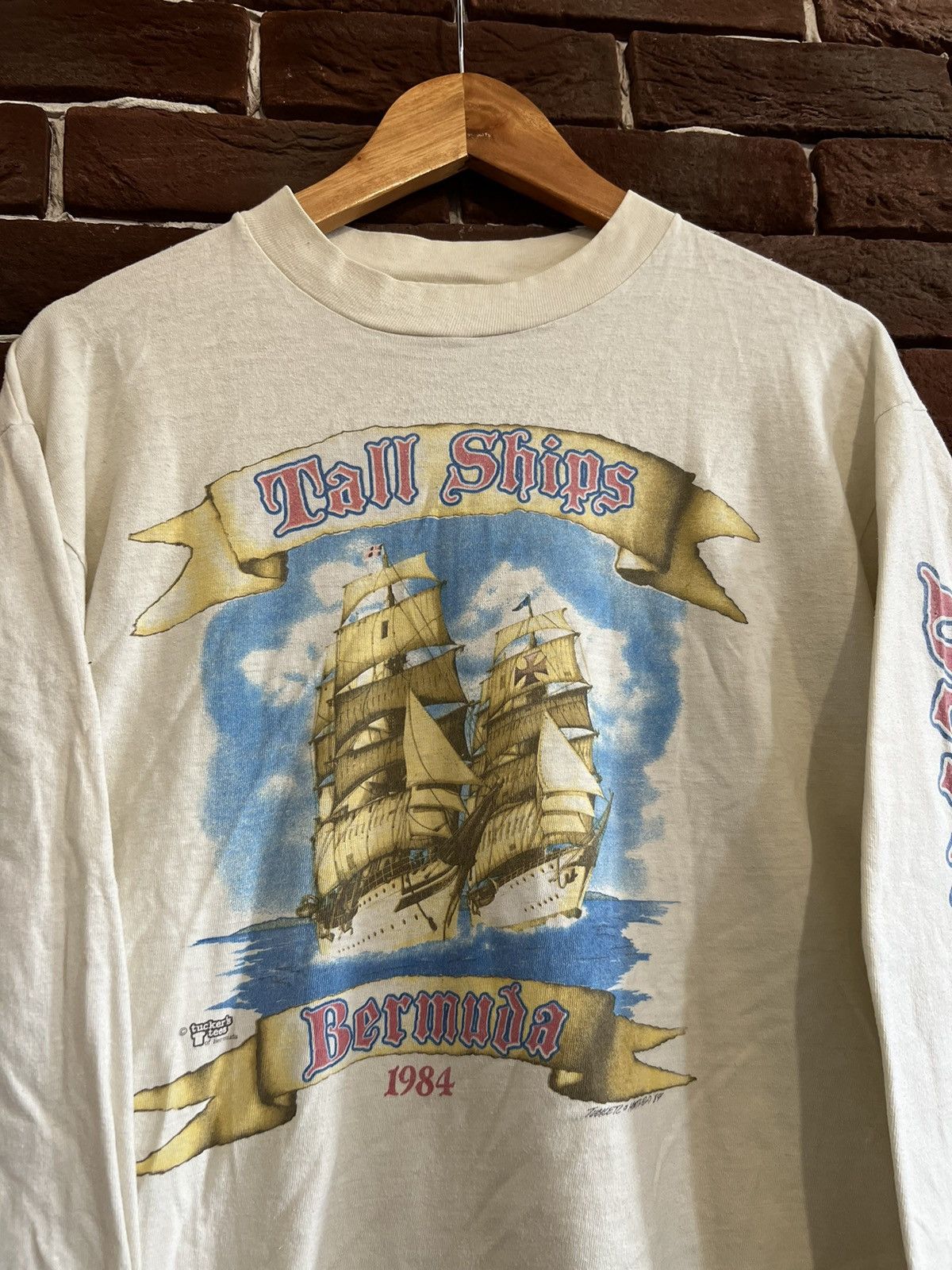 Vintage Vintage 1984 Bermuda Tall ship Sailing T Shirt Single Stitch Size US XL / EU 56 / 4 - 3 Thumbnail