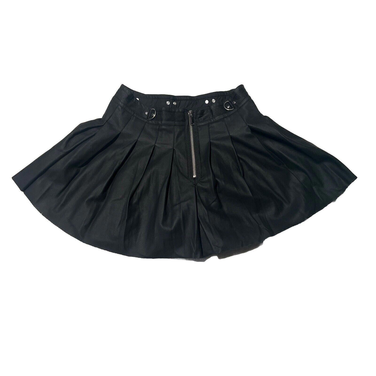 Designer Medium Black Spade Pleated Mini Skirt Goth Punk Dolls Kill Size 32" / US 10 / IT 46 - 4 Thumbnail