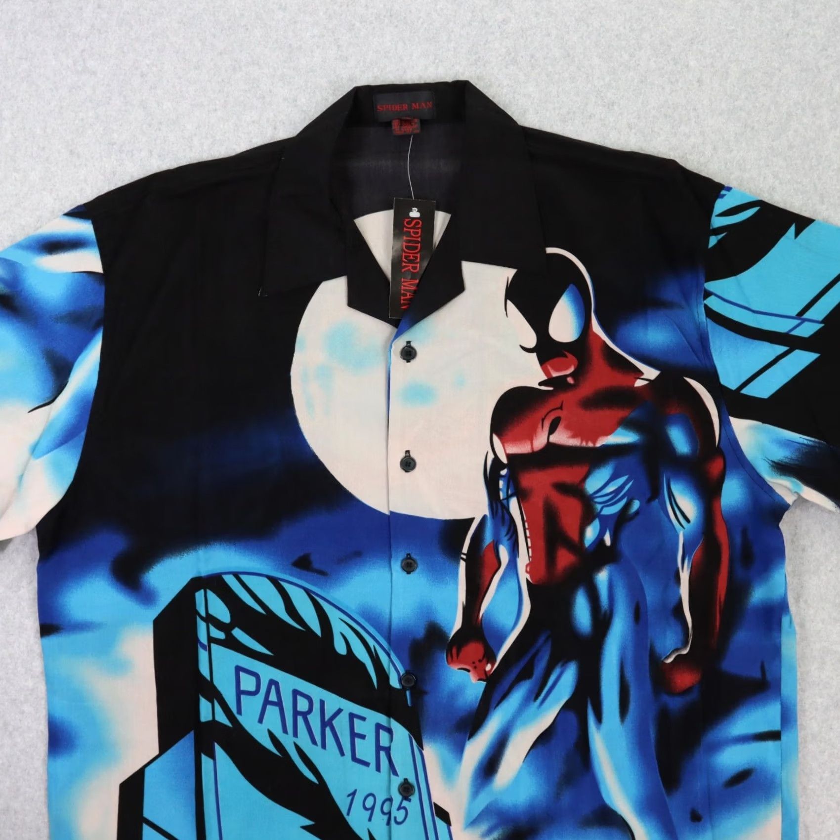 Vintage VINTAGE Marvel Comics Spider Man Peter Parker Button Up Shirt MENS XL Blue ParkER 95 Size US XL / EU 56 / 4 - 7 Thumbnail