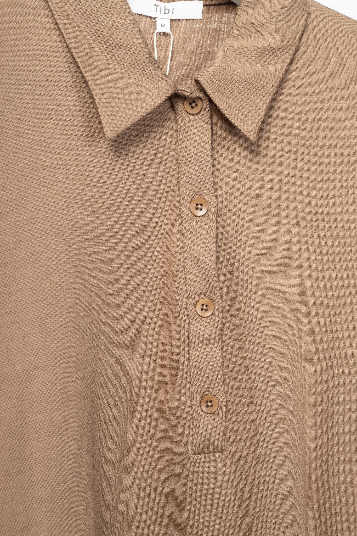 Tibi Tibi Sand Dune Wool Jersey Slim Polo Top Size M / US 6-8 / IT 42-44 - 7 Thumbnail