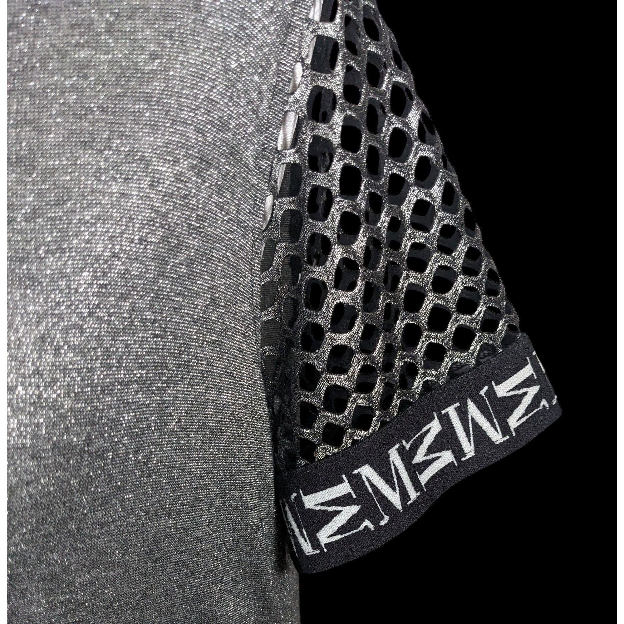 Other Motherputter Metallic Black And Silver Mesh Sleeve Golf Shir Size S / US 4 / IT 40 - 3 Thumbnail